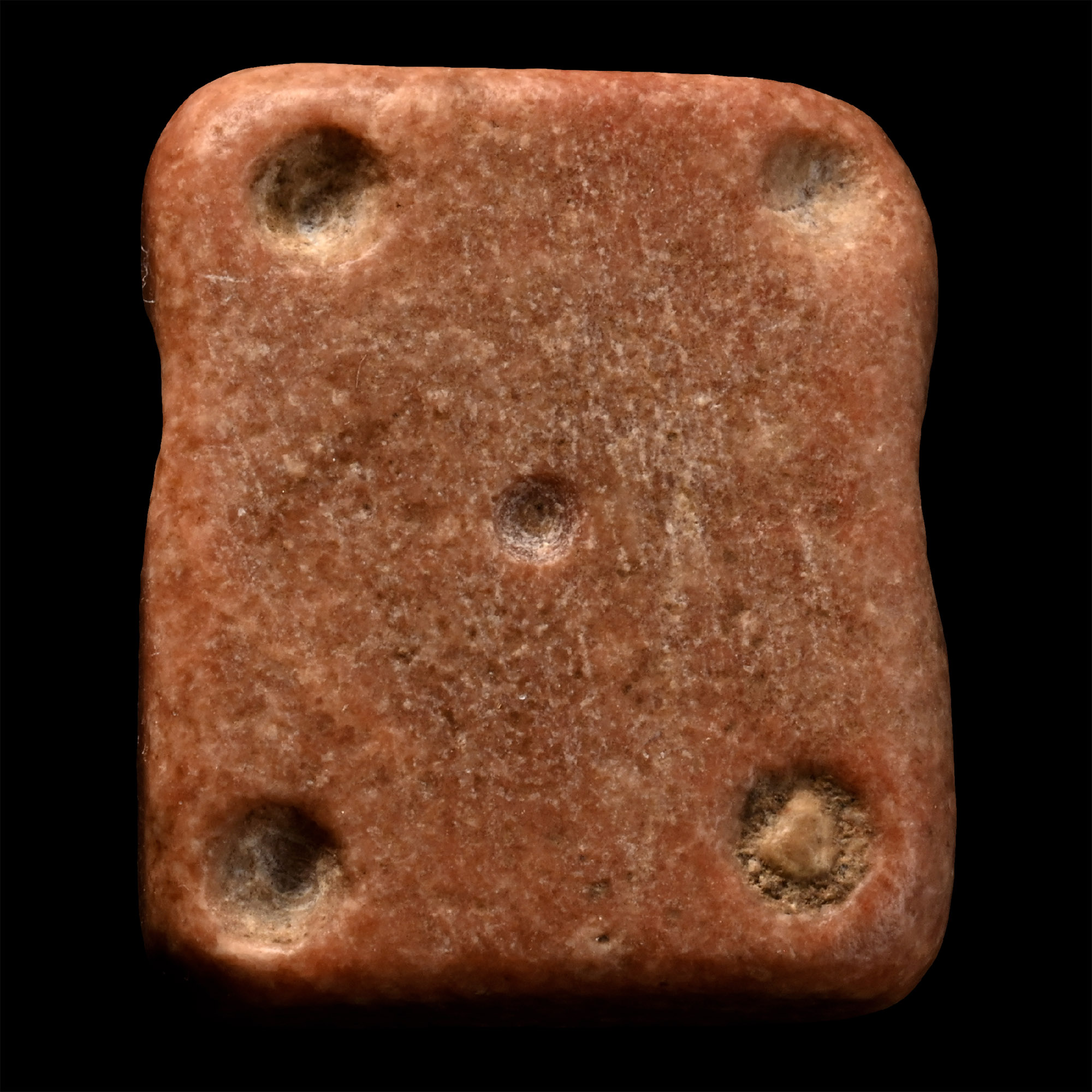 Western Asiatic Bifacial Jasper Amuletic Bead with Human-Head Winged Lion