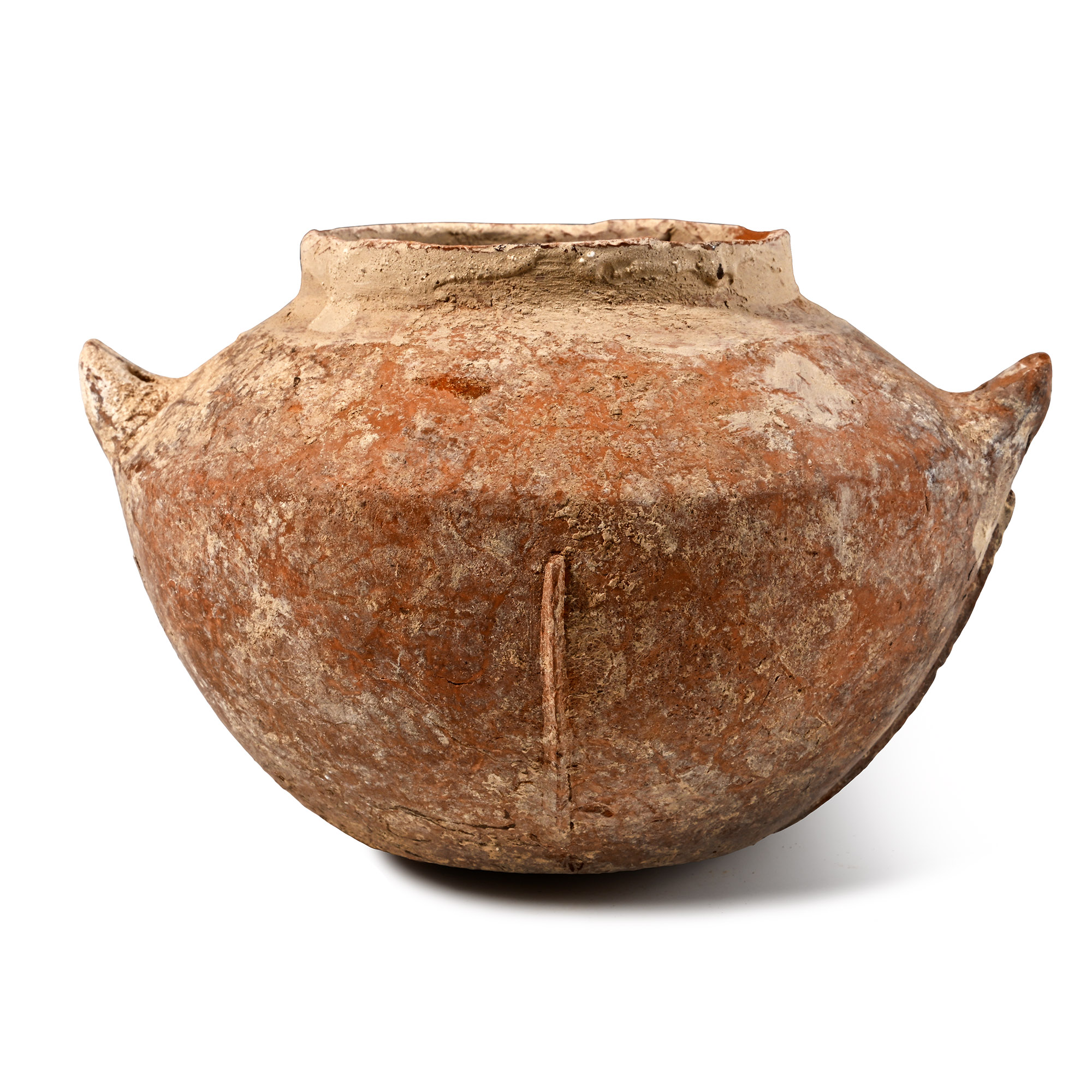 Western Asiatic Terracotta Two-Handled Storage Bowl