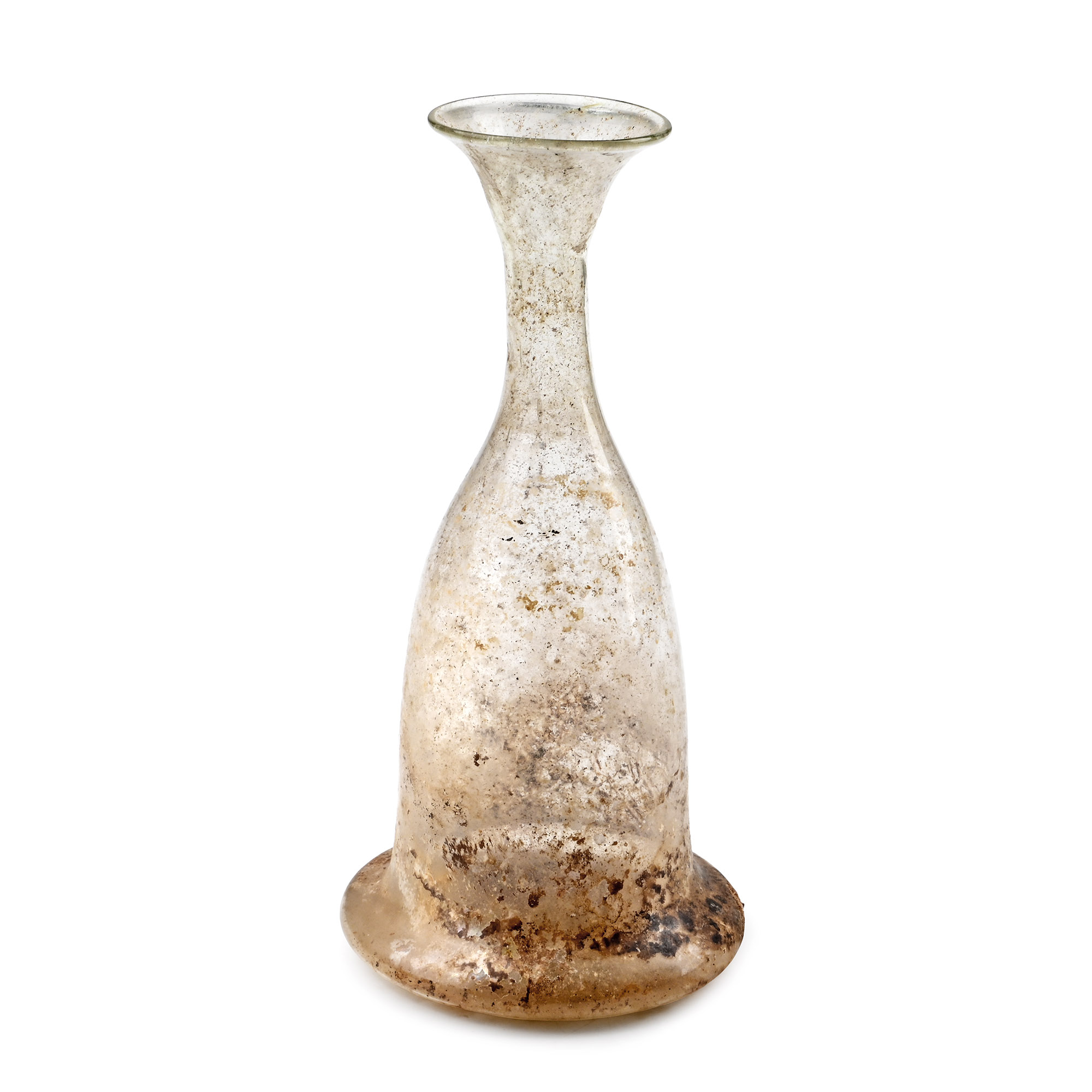 Roman Transluscent Glass Wide Bottomed Bottle