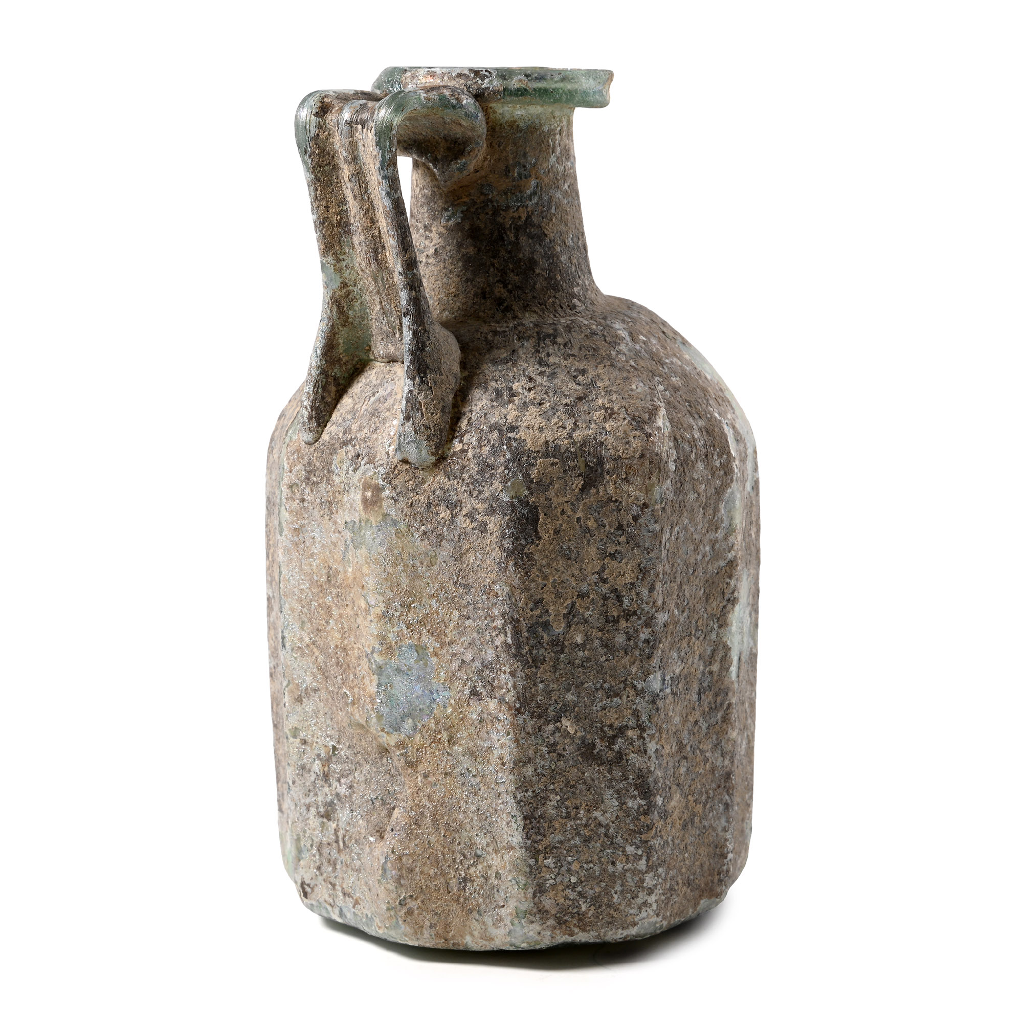 Large Roman Iridescent Twelve-Sided Jug