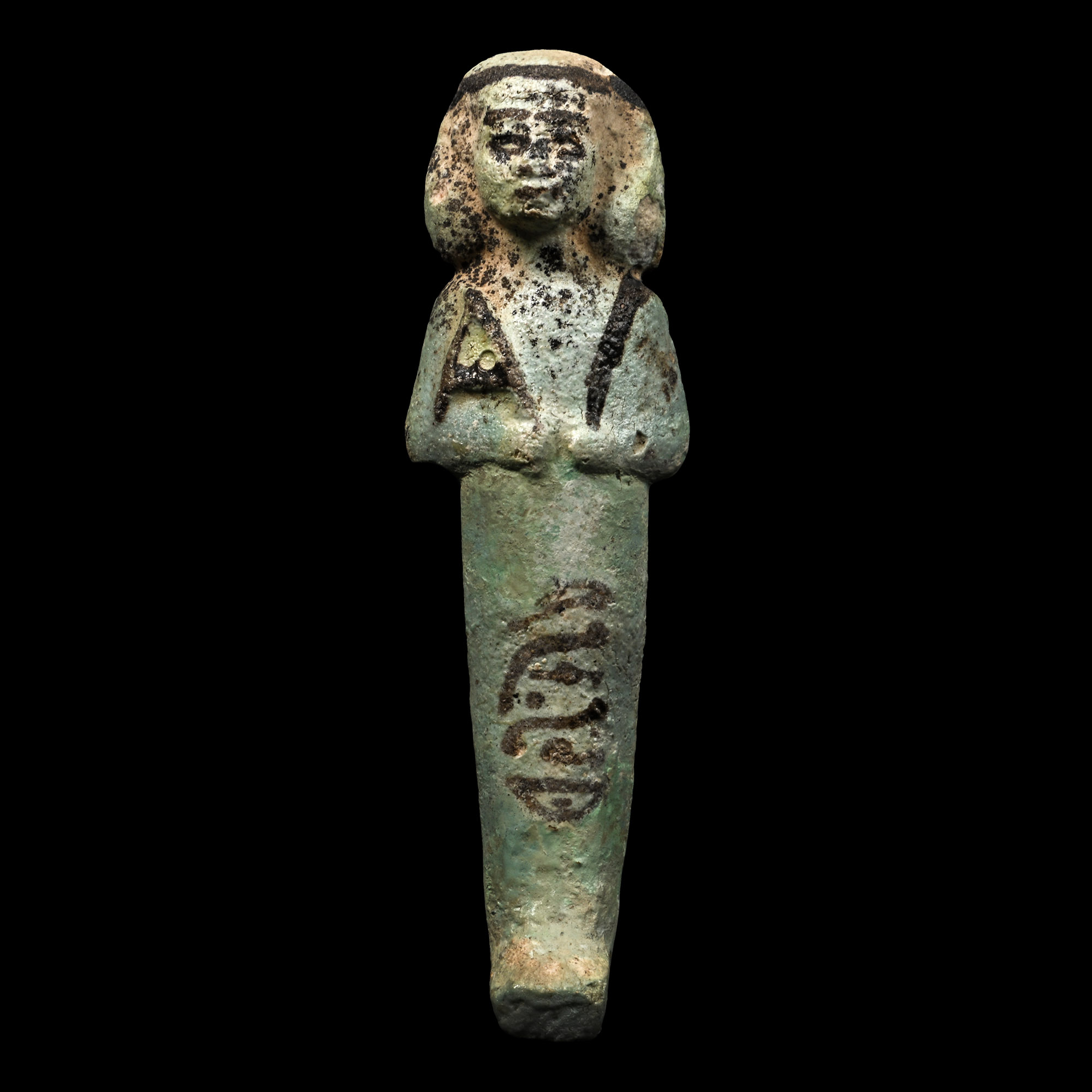 Egyptian Pale Blue Glazed Hieroglyphic Shabti