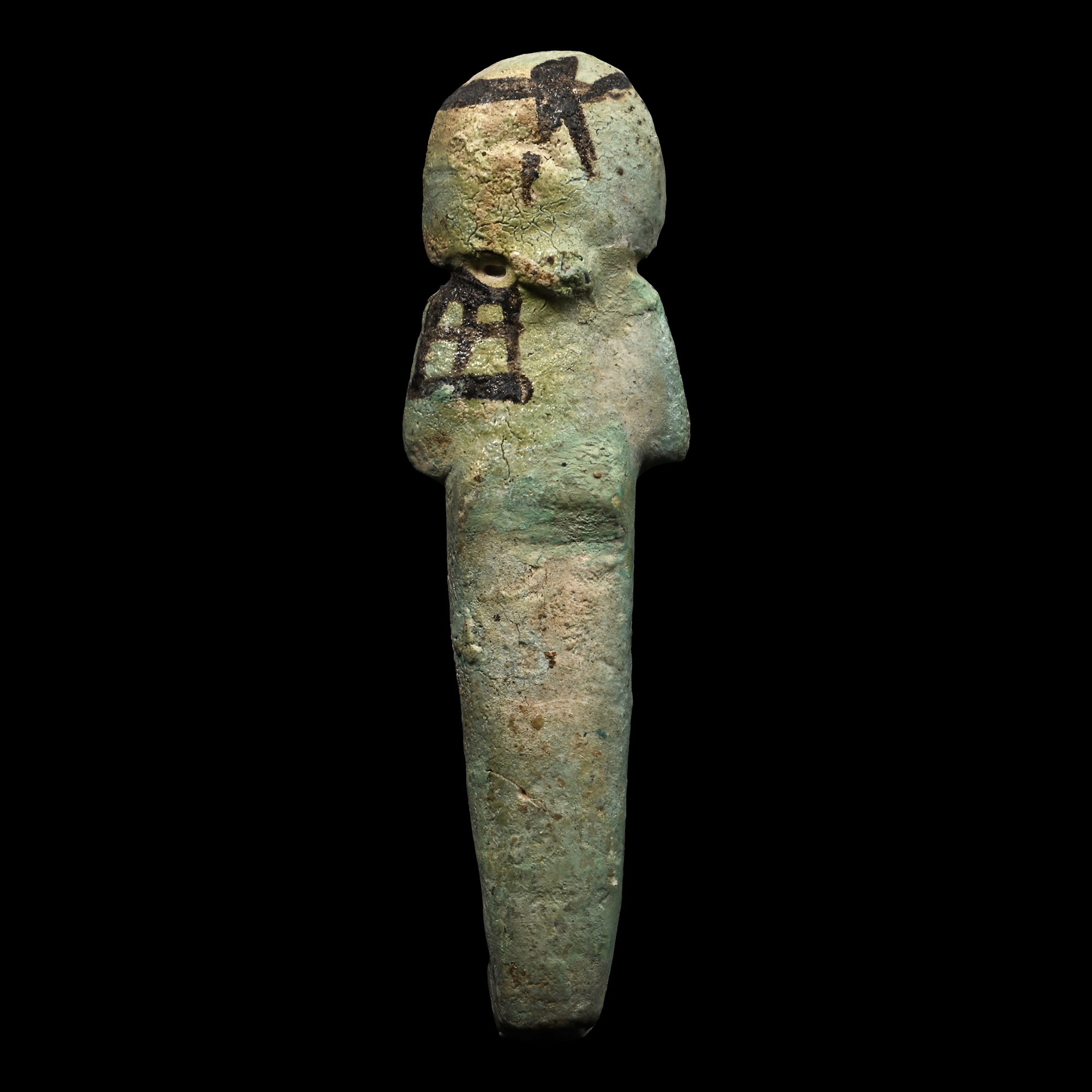 Egyptian Pale Blue Glazed Hieroglyphic Shabti