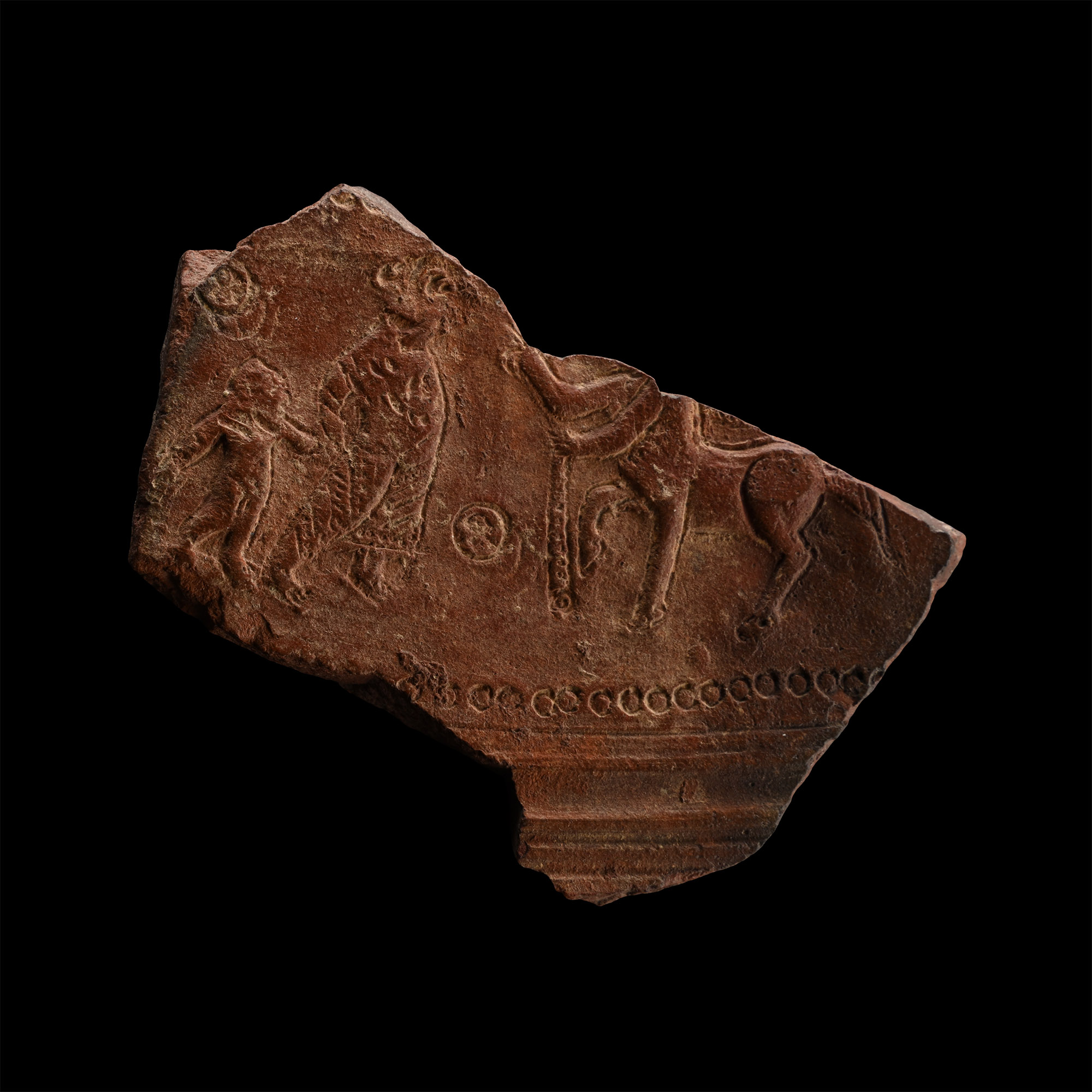 Roman Redware Vessel Sherd with Centaur Scene