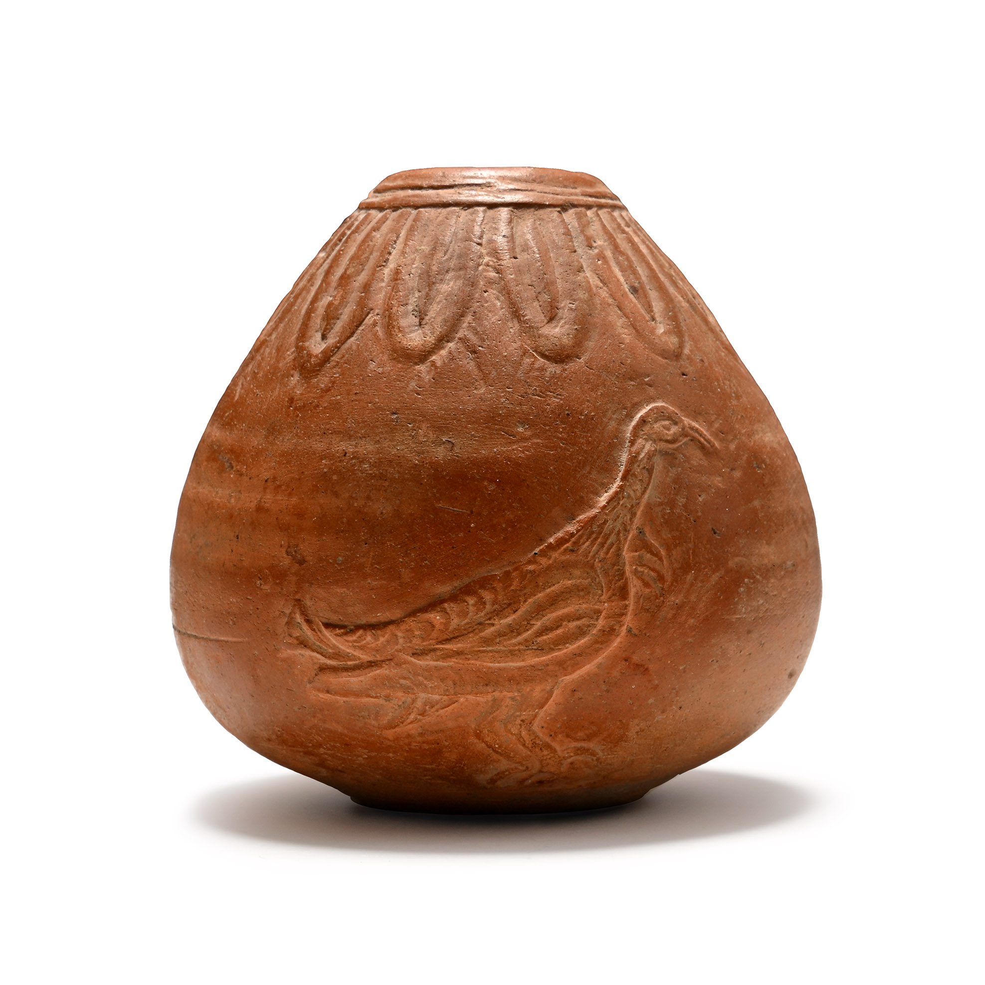 Egyptian Terracotta Pot with Bird