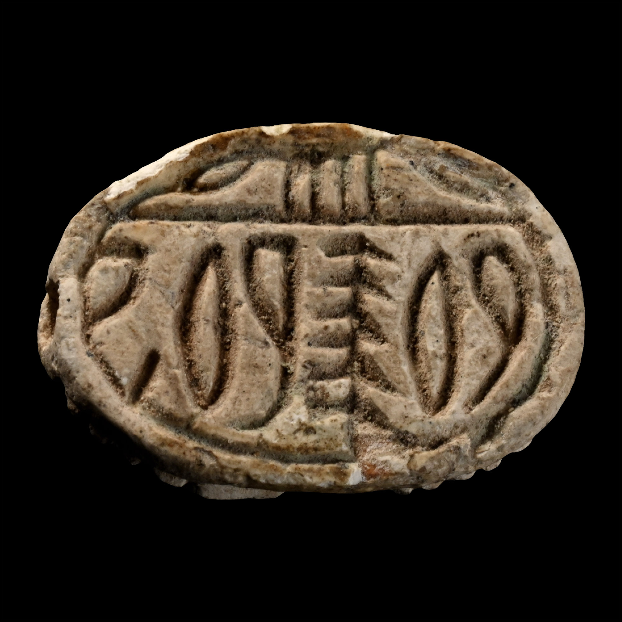 Egyptian Steatite Scarab with Hieroglyphs