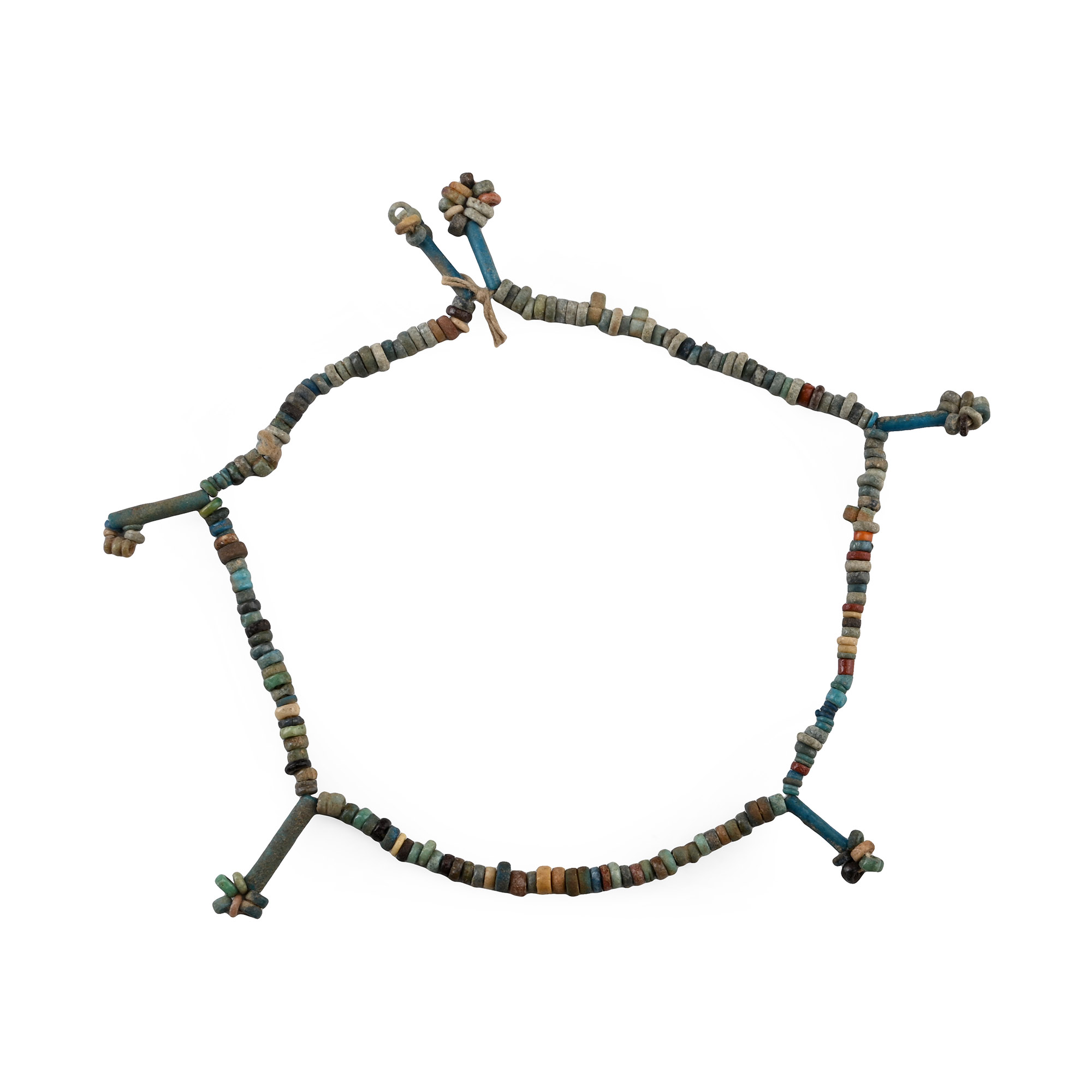 Egyptian Faience Mummy Bead Bracelet with Drops
