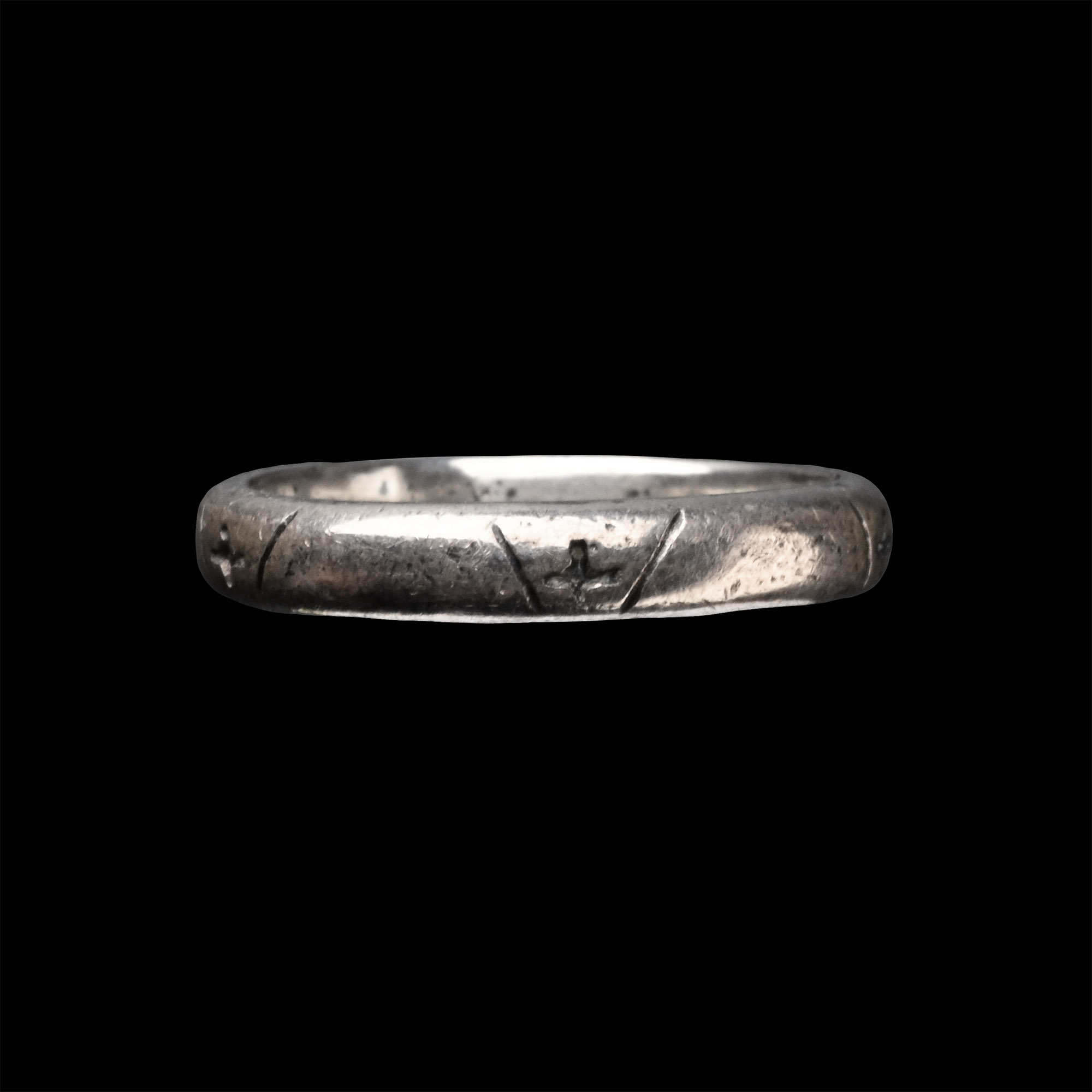 Post Medieval Silver Ring with Five Crosses