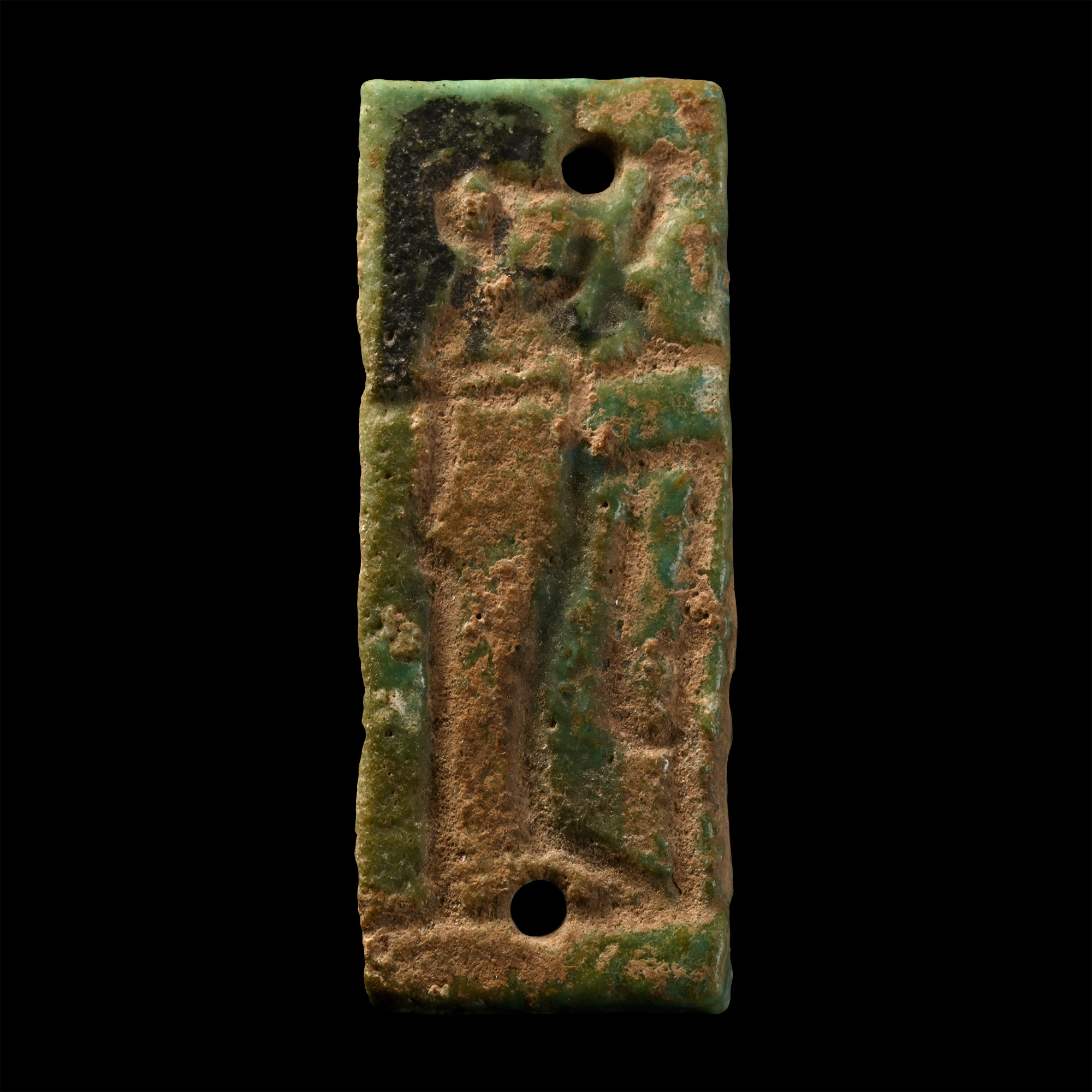 Egyptian Faience Amuletic Imsety Son of Horus Plaque