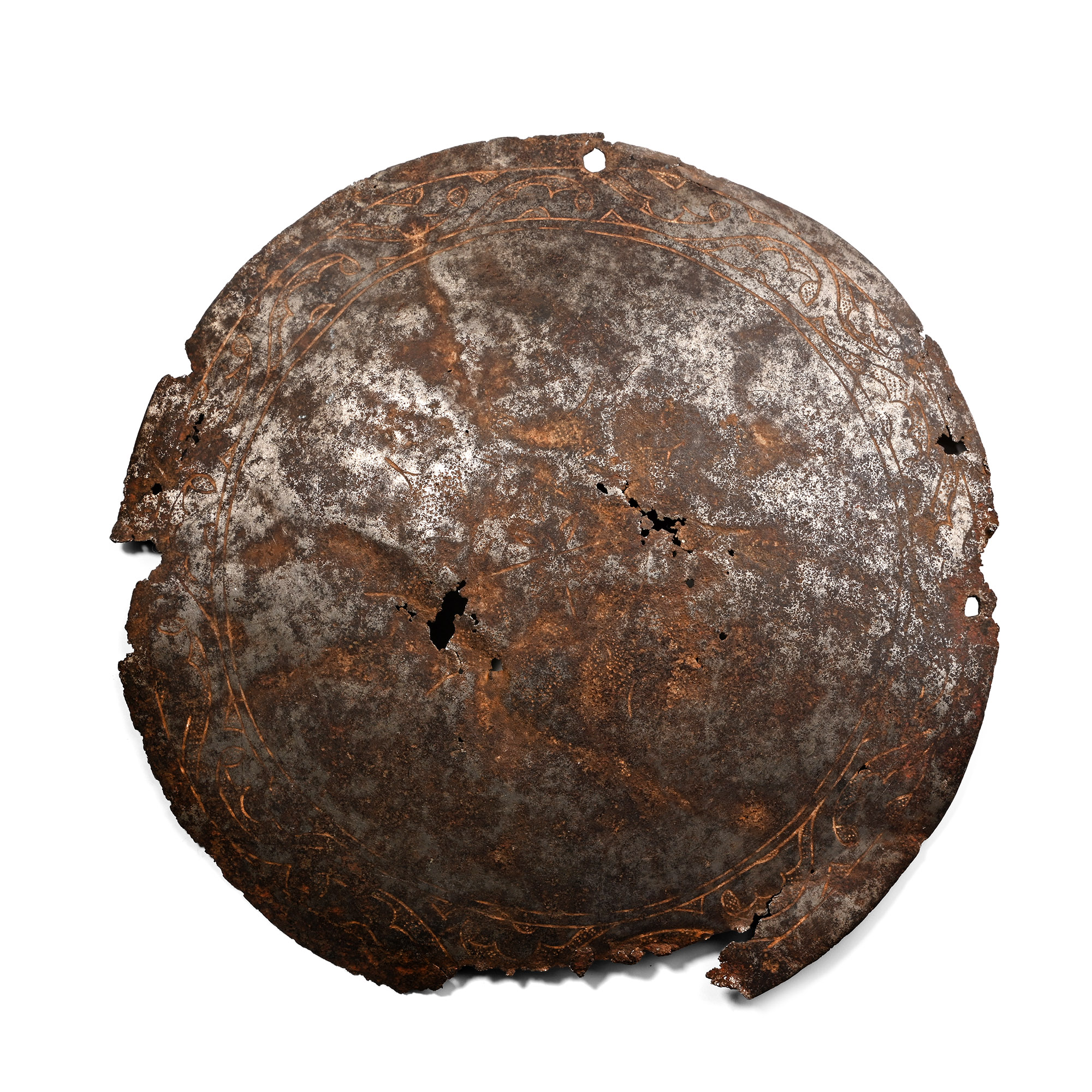 Indo-Persian Decorated Iron Shield Boss