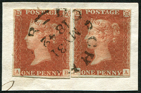1d Pl.20 'AB' & 'BA' TWO SINGLES
