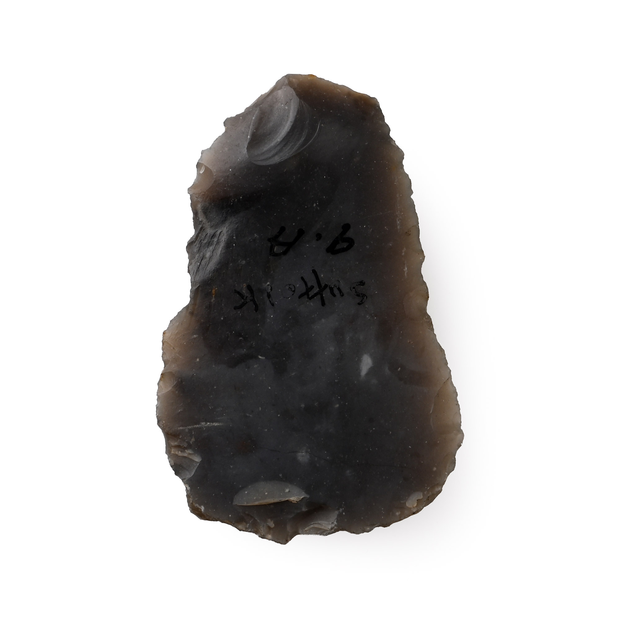 Suffolk British Stone Age Knapped Flint Blade Scraper