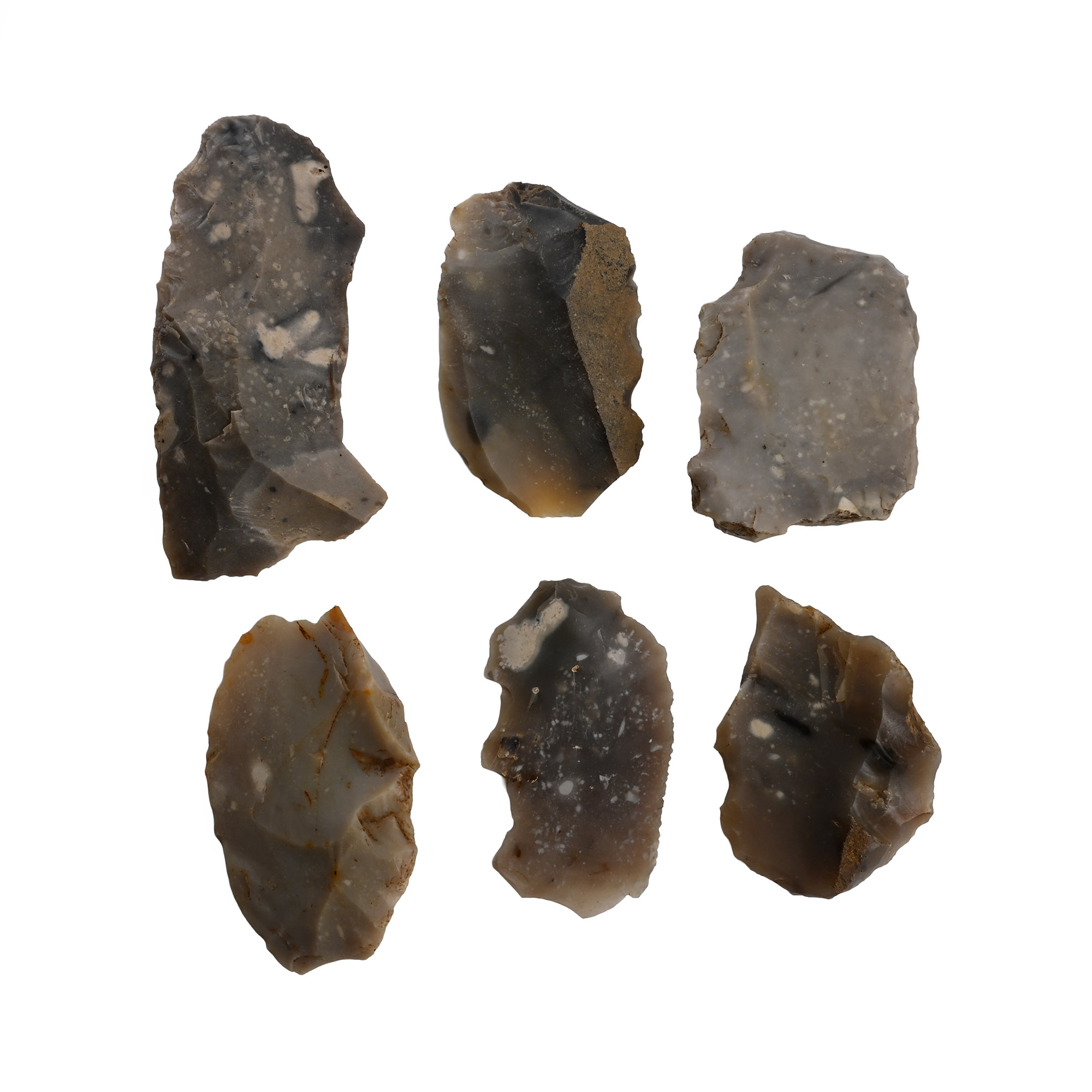 British Stone Age Knapped Flint Scrapers and Blades from Dialstone