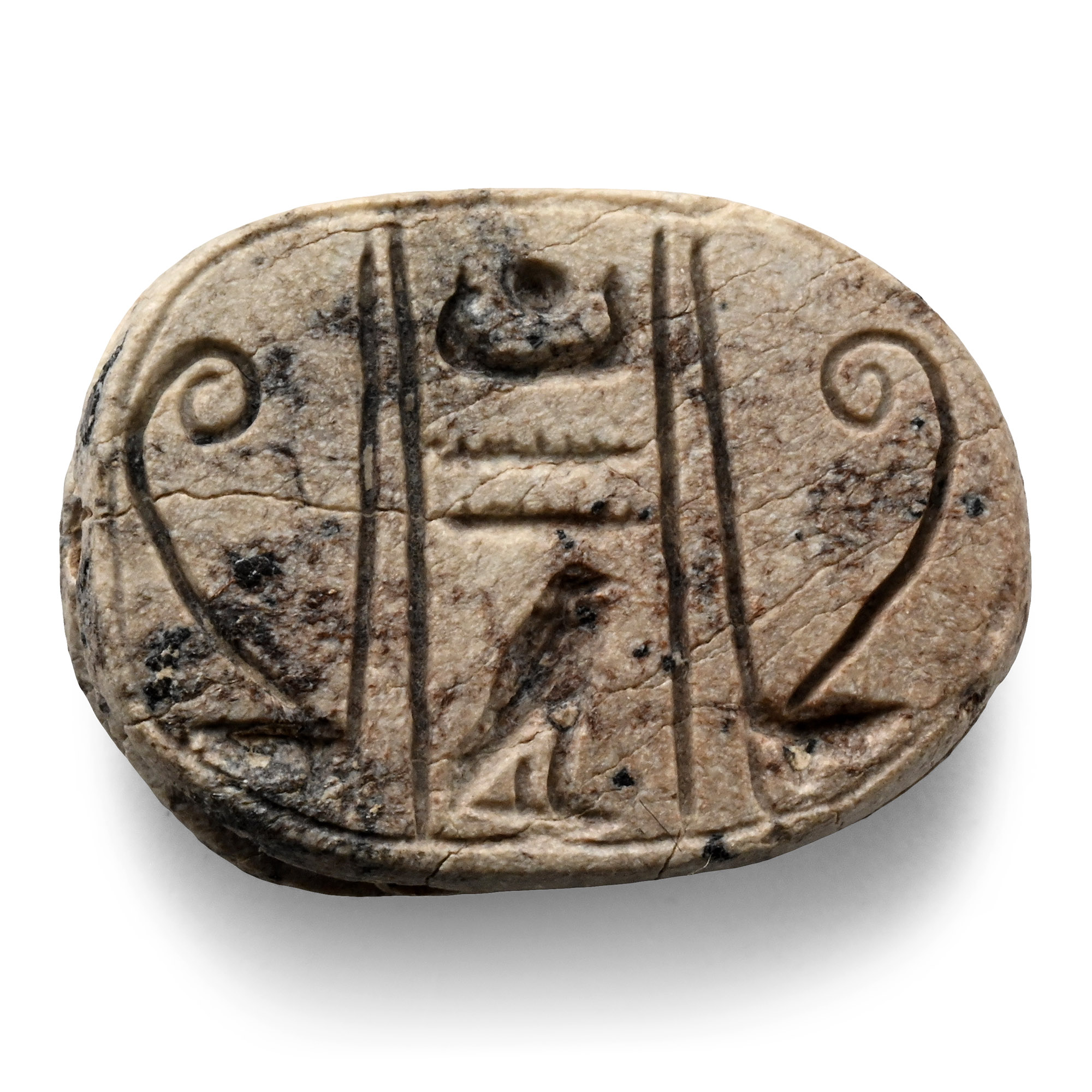 Egyptian Steatite Scarab with Hieroglyphs