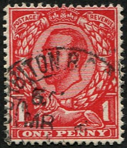 1d SG 341(4) 'VERY BRIGHT SCARLET' VFU