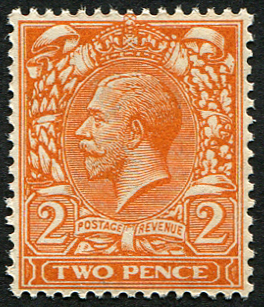 2d SG 368 'Orange' VARIETY, ON 'TONED PAPER' U/M