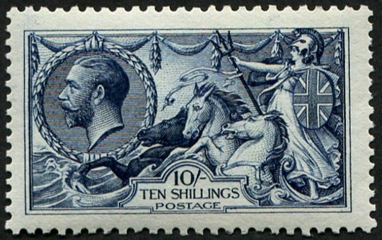 10/- SG 402(2) VARIETY, 'VERY DEEP INDIGO' U/M
