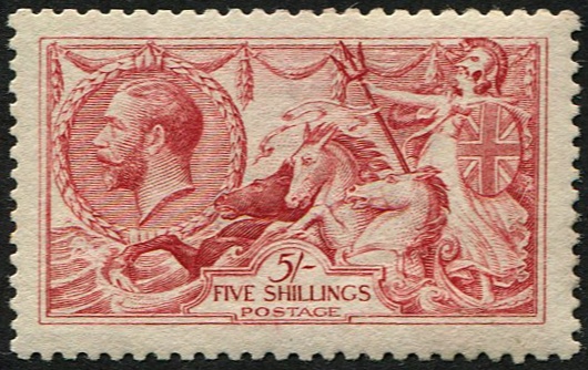 5/- SG 409(2) 'CARMINE' U/M