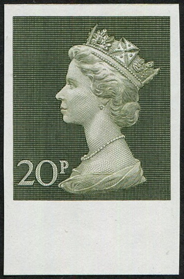 20p SG 830 IMPERF 'IMPRIMATUR' U/M