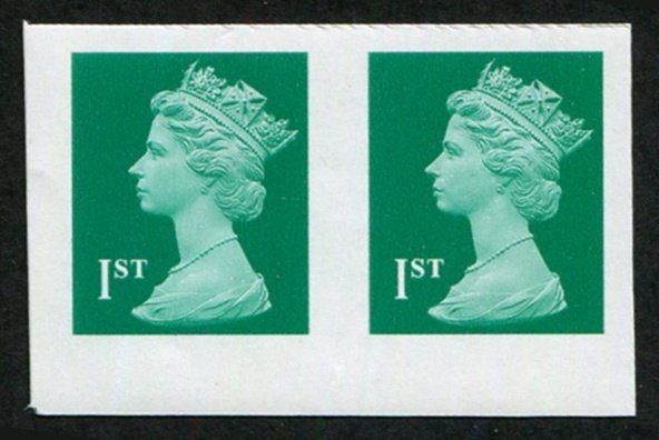 1st SG Y1668 IMPERF COLOUR TRIAL PAIR IN 'EMERALD GREEN'