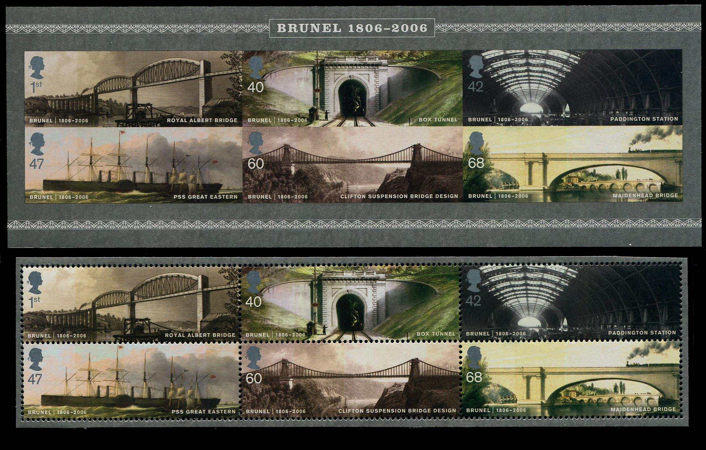 Brunel SG 2613a VARIETY 'IMPERF' MINI-SHEET, U/M