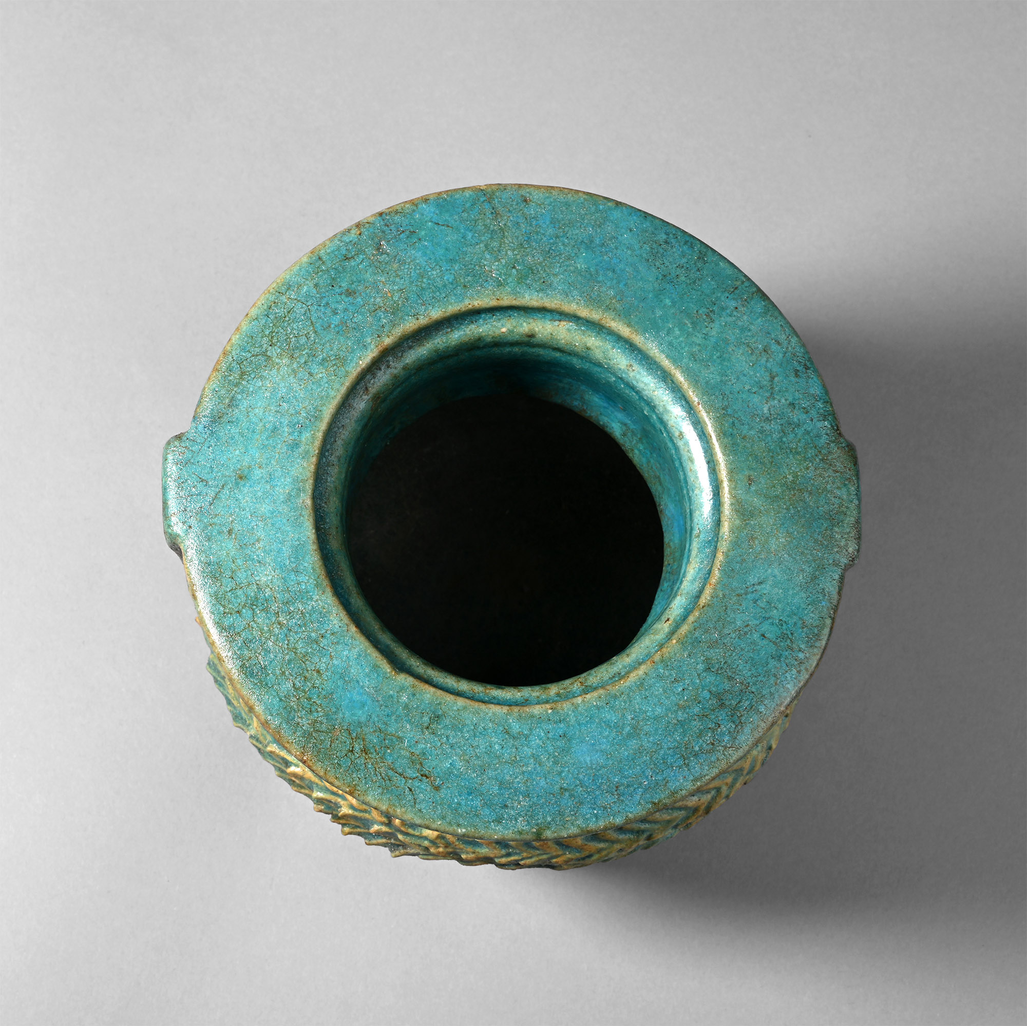 Egyptian Turquoise and Cobalt Blue Faience Amphora