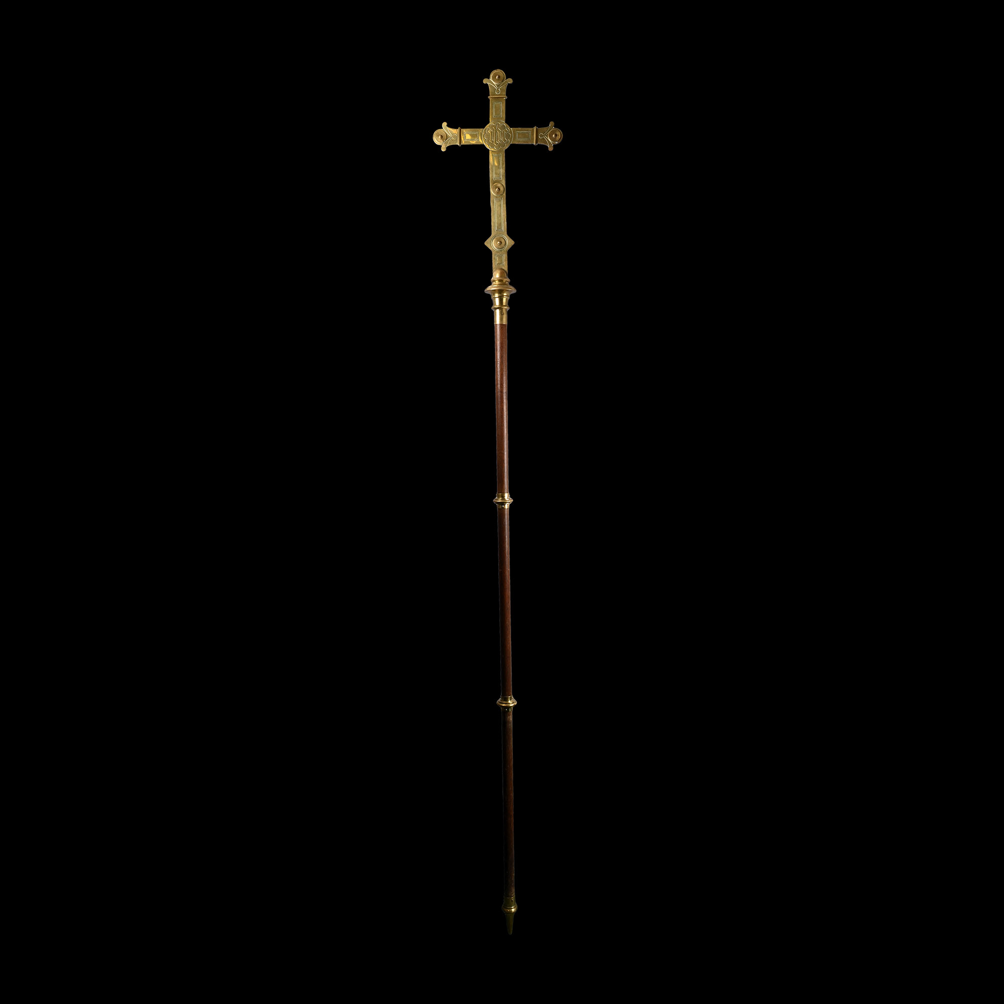 Large Brass Processional Cross with Pole