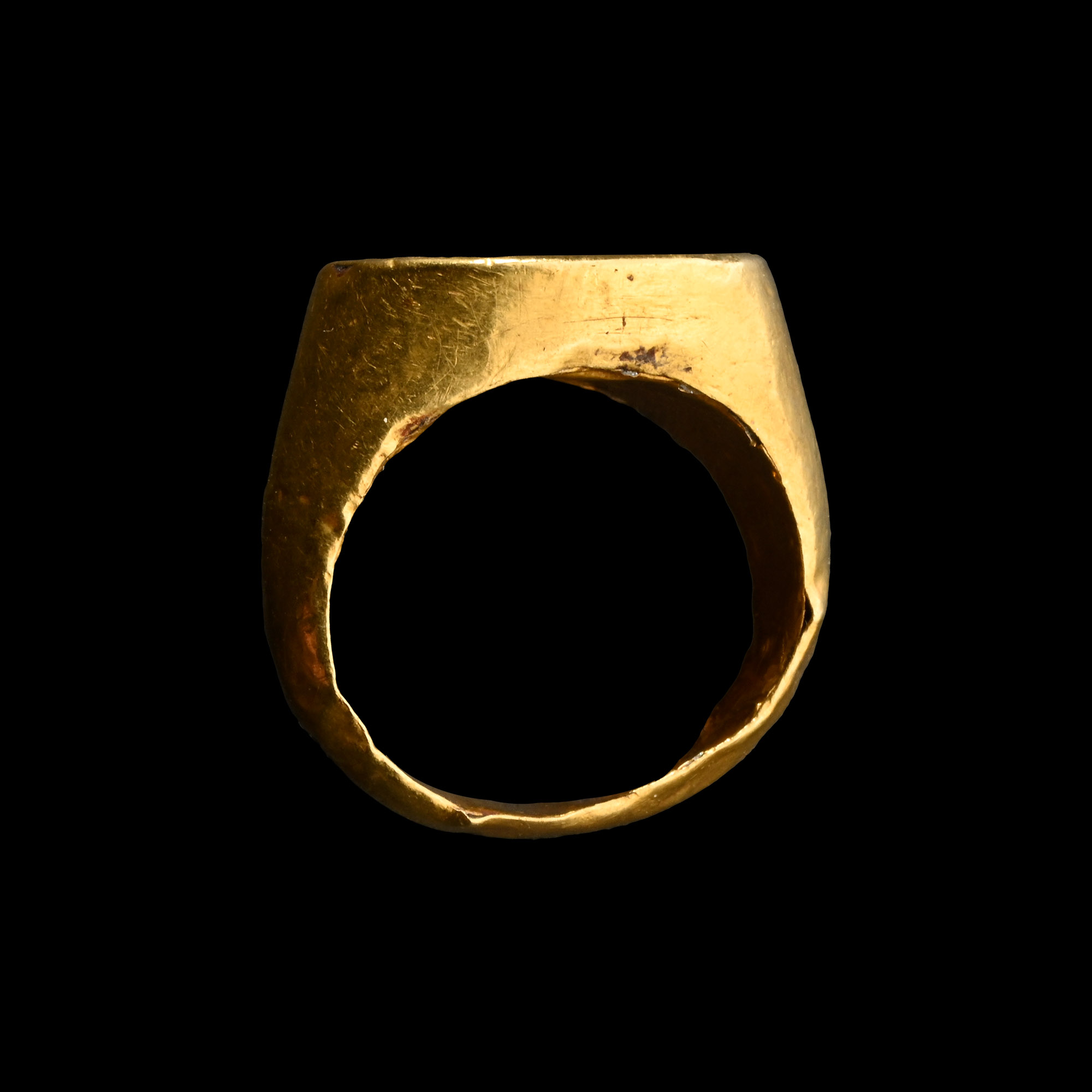 Greek Gold Ring with Garnet Gemstone with Portrait