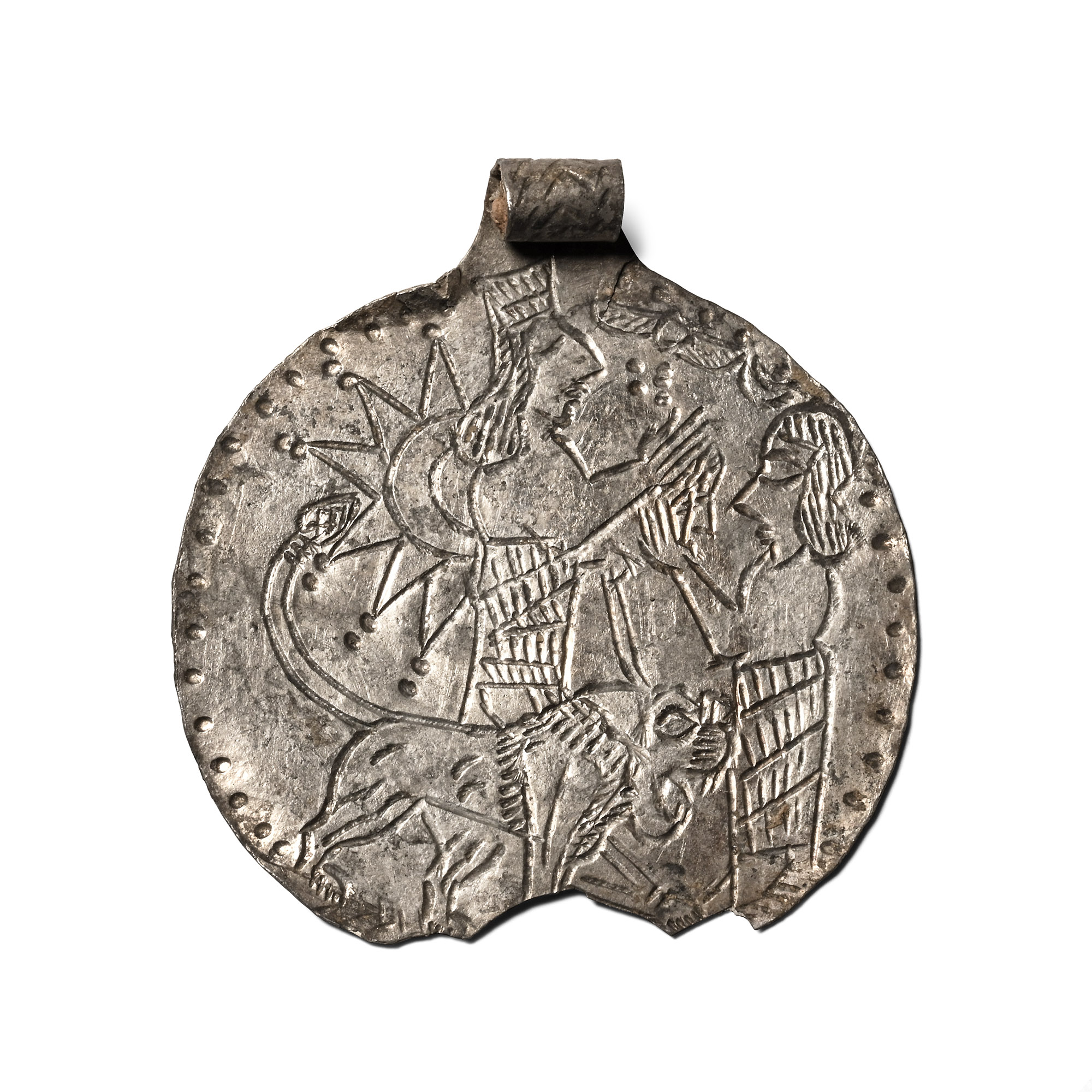 Urartu Silver Pendant with Khaldi the God of War