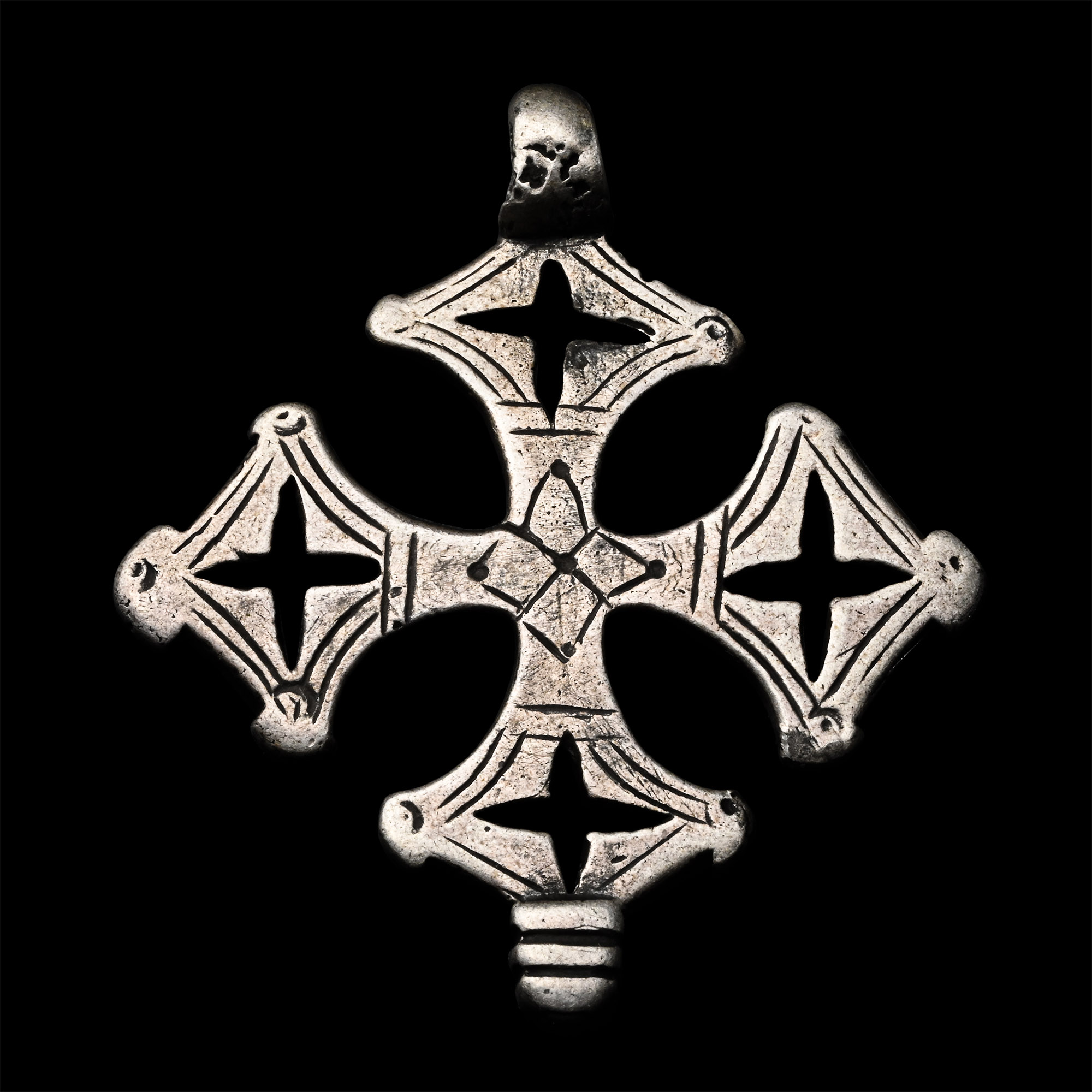Stuart Period Openwork Silver Cross Pendant with Crosslets