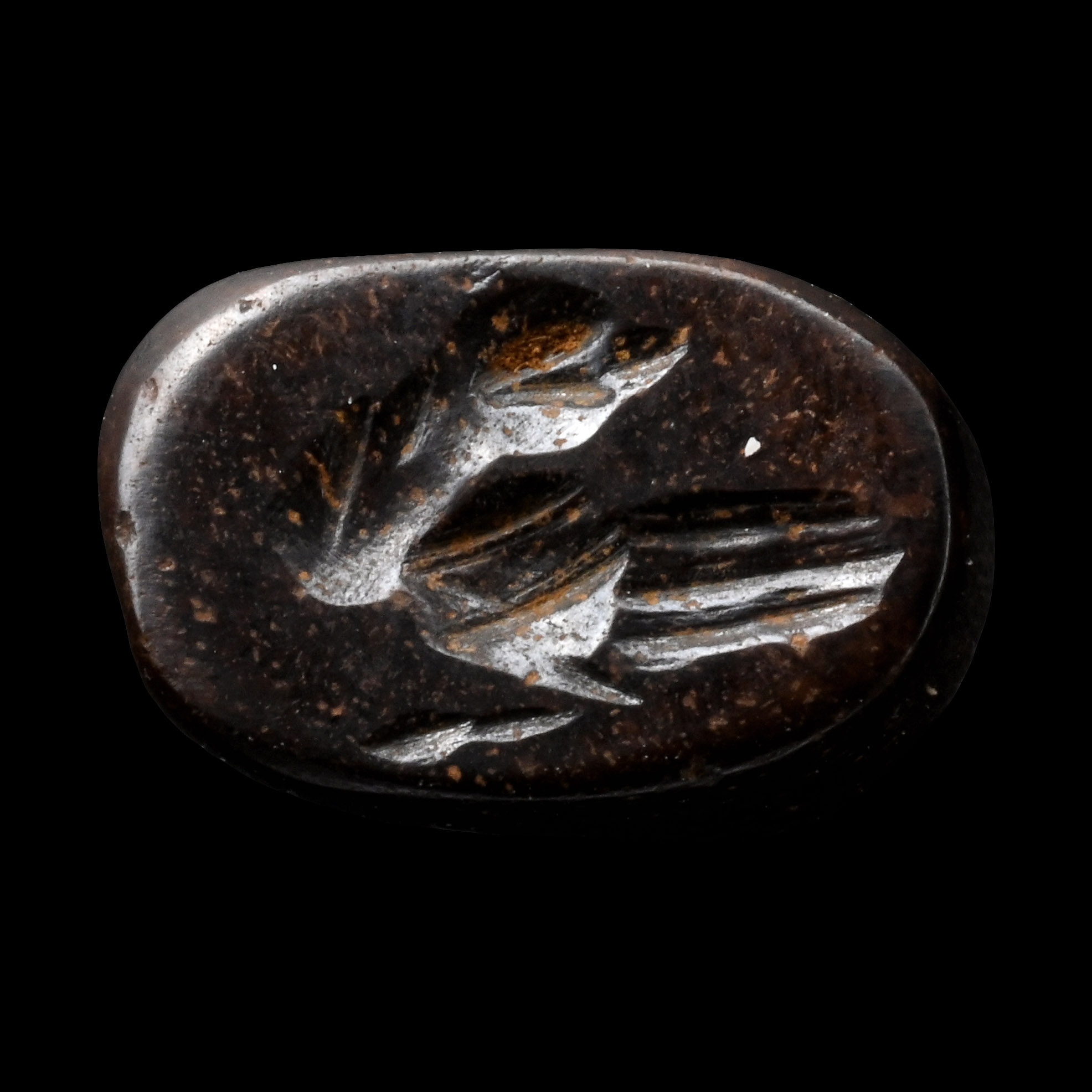 Sasanian Haematite Stamp Seal with Bird