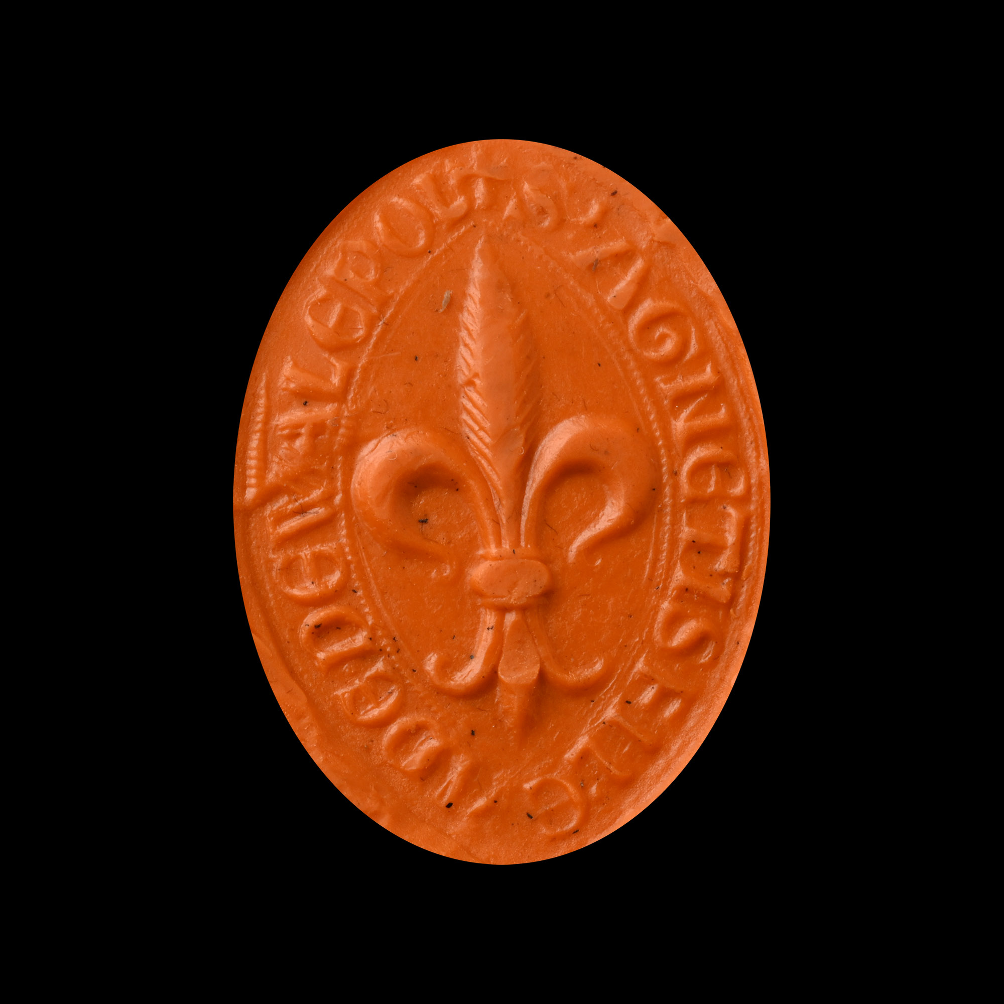 Medieval Silver Vesica-Shaped Seal Matrix of Agnes Daughter of Adam of Walpole