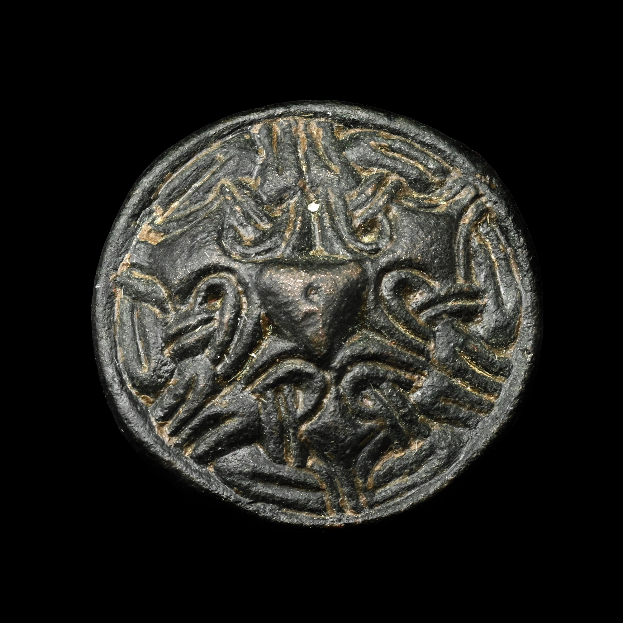 Anglo-Scandinavian Viking Bronze Borre Style Disc Brooch
