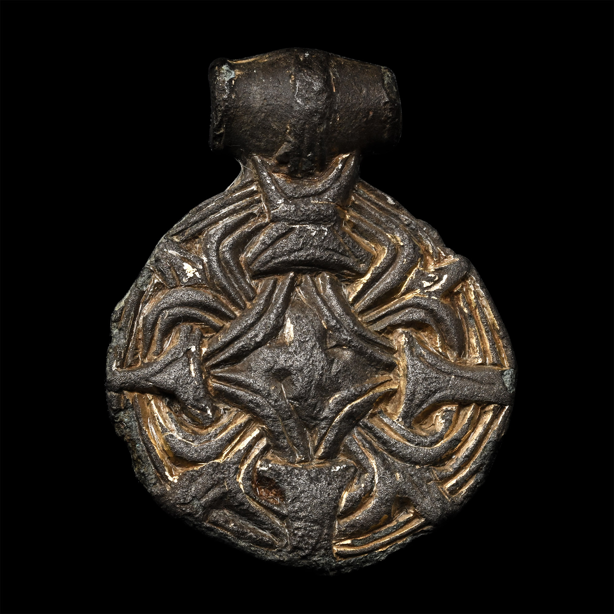 Anglo-Scandinavian Viking Gilt Bronze Borre Style Pendant