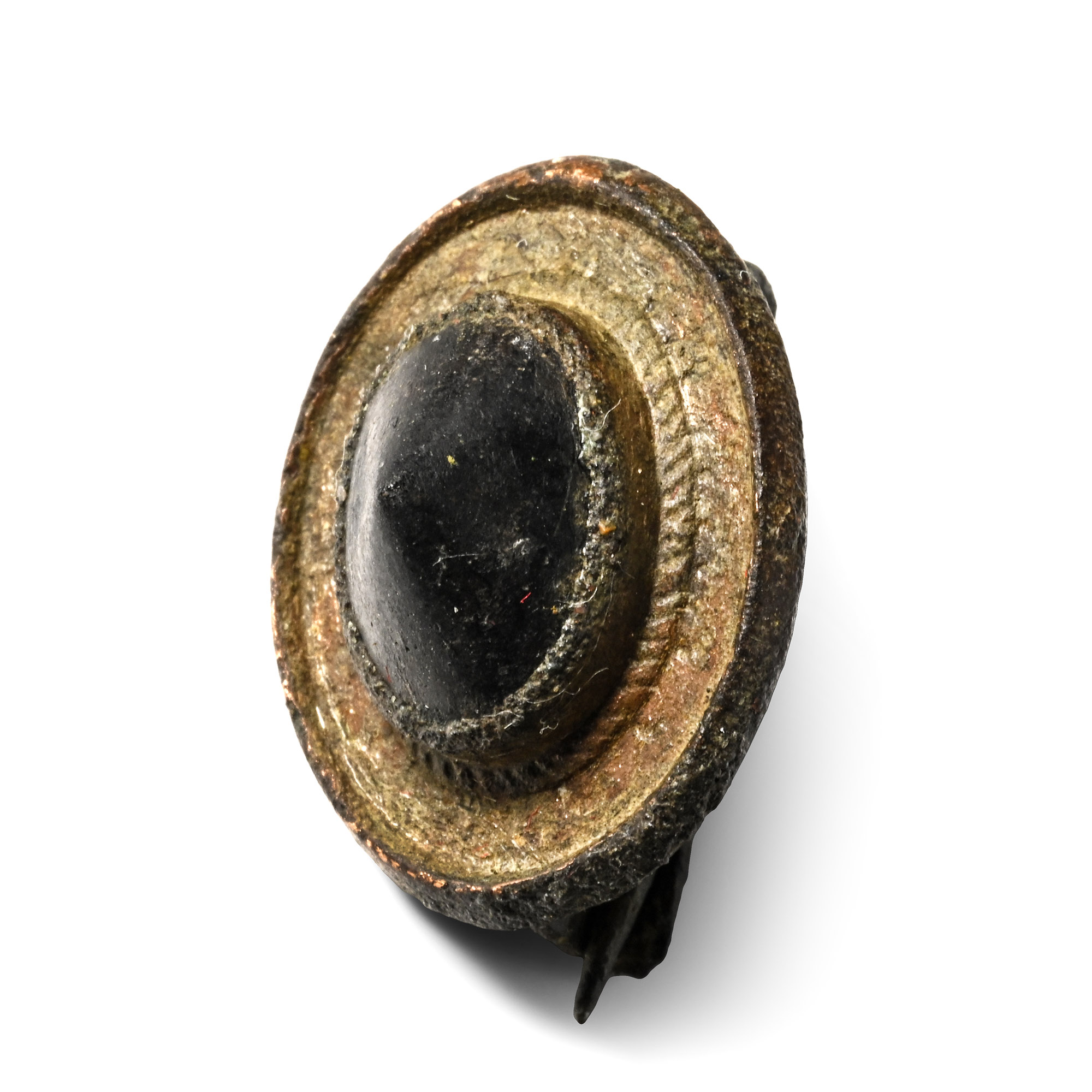 Roman Gilt Bronze Brooch with Conical Gem