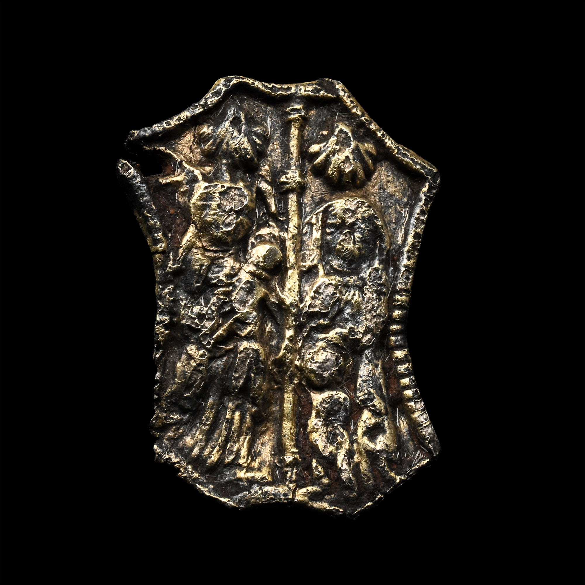 Medieval Silver-Gilt Pilgrim's Badge with Saints