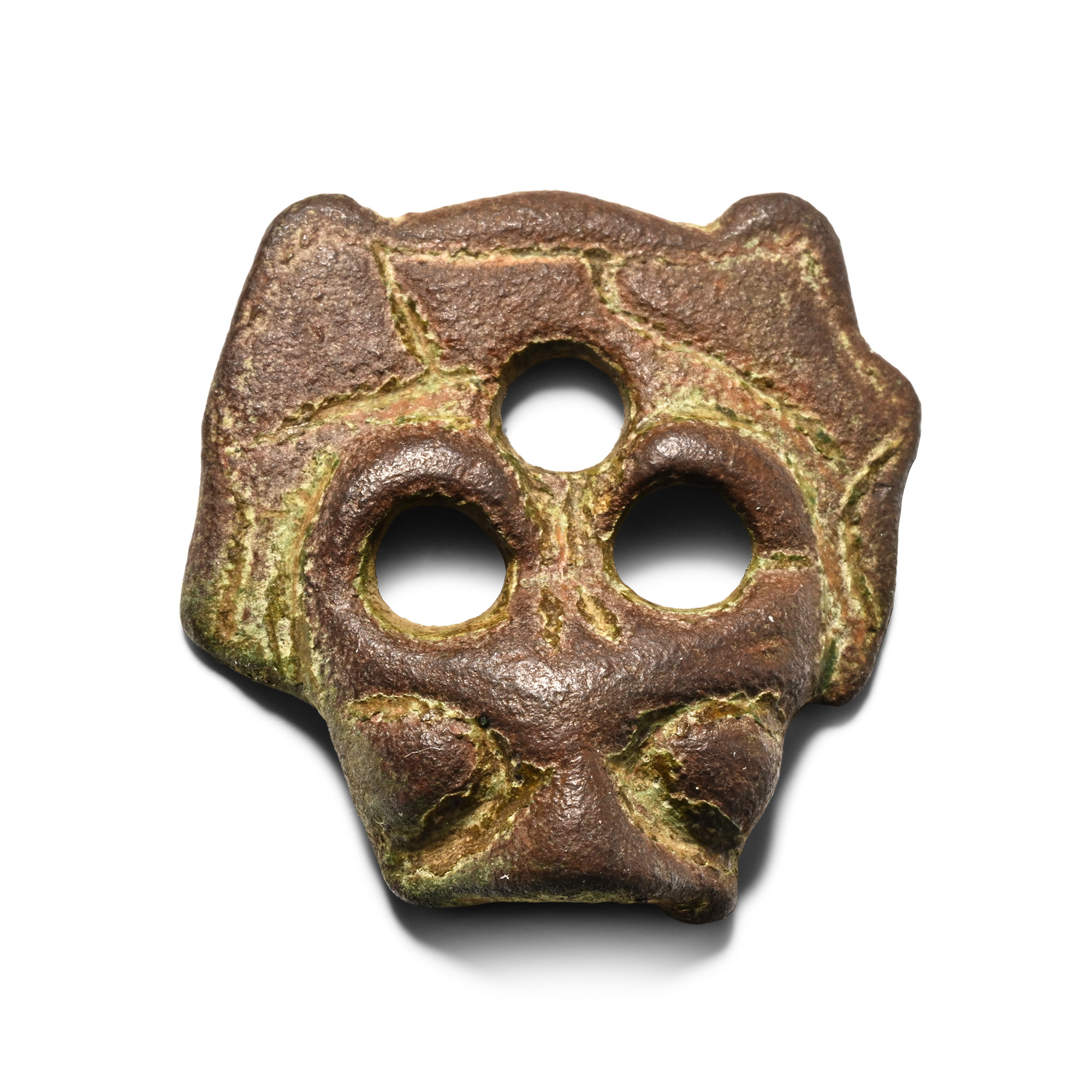 Anglo-Scandinavian Viking Bronze Bear's Head Stirrup Strap Decoration
