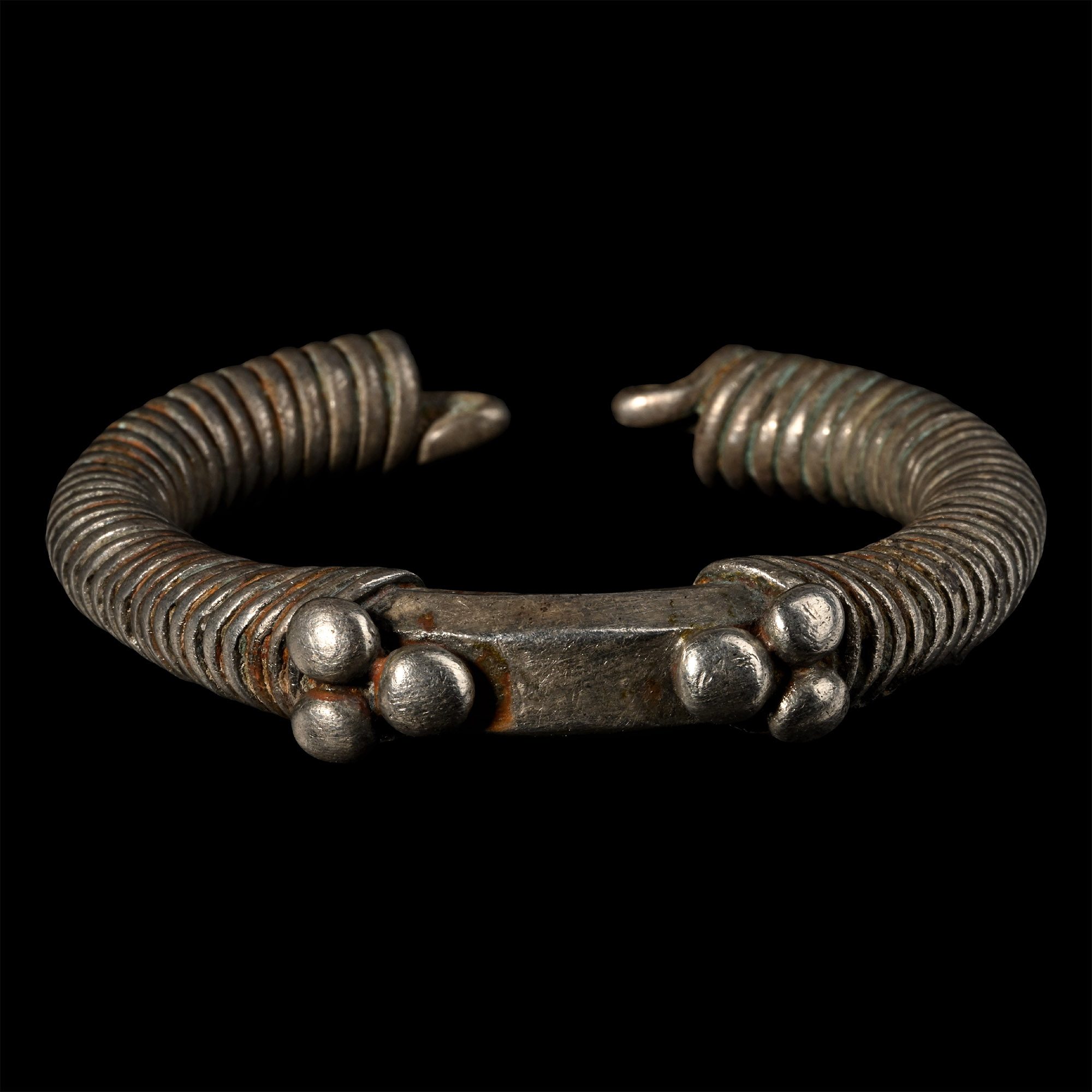 Ethnographic Silver Coiled Bracelet