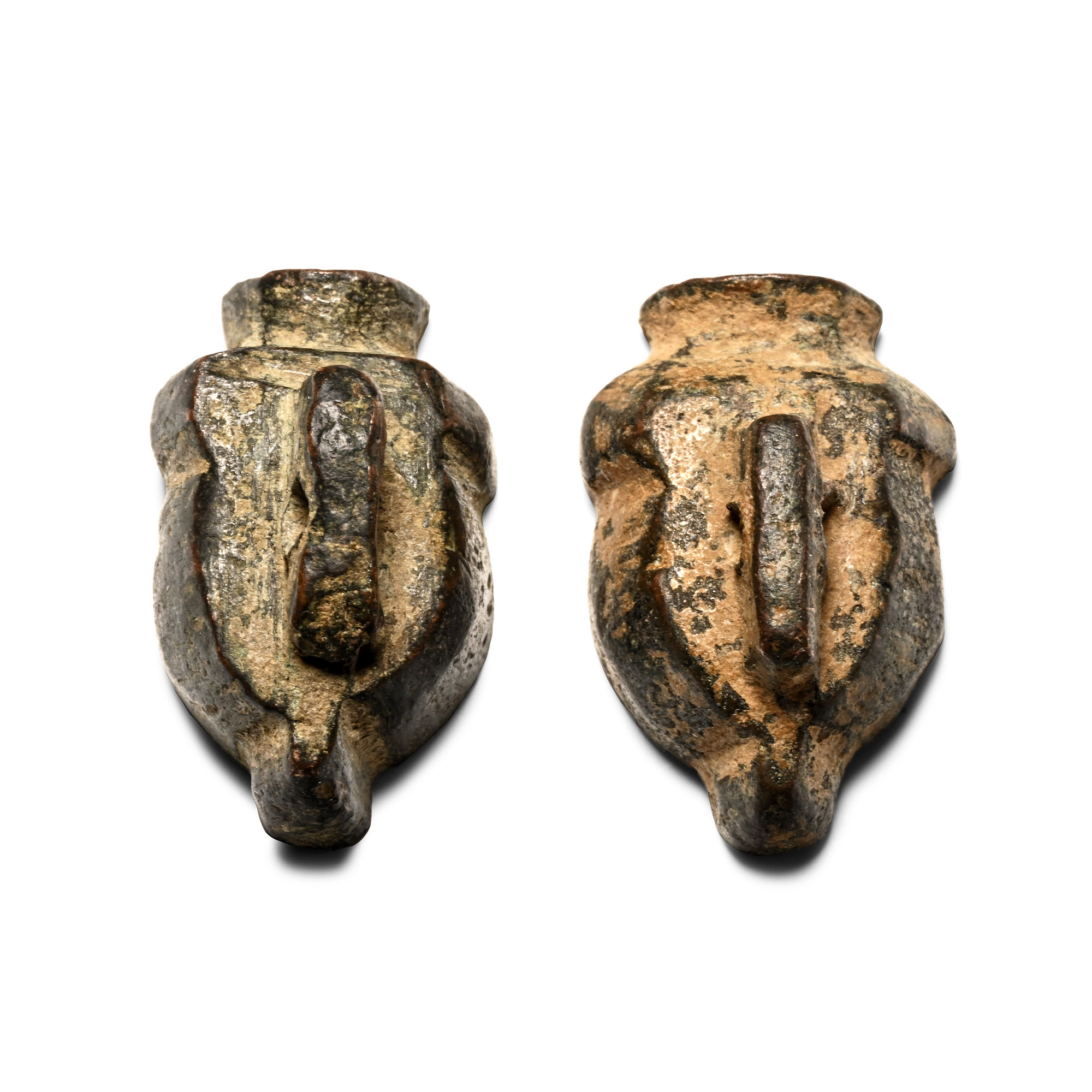 Post Medieval Bronze Musket Shot Mould Pair