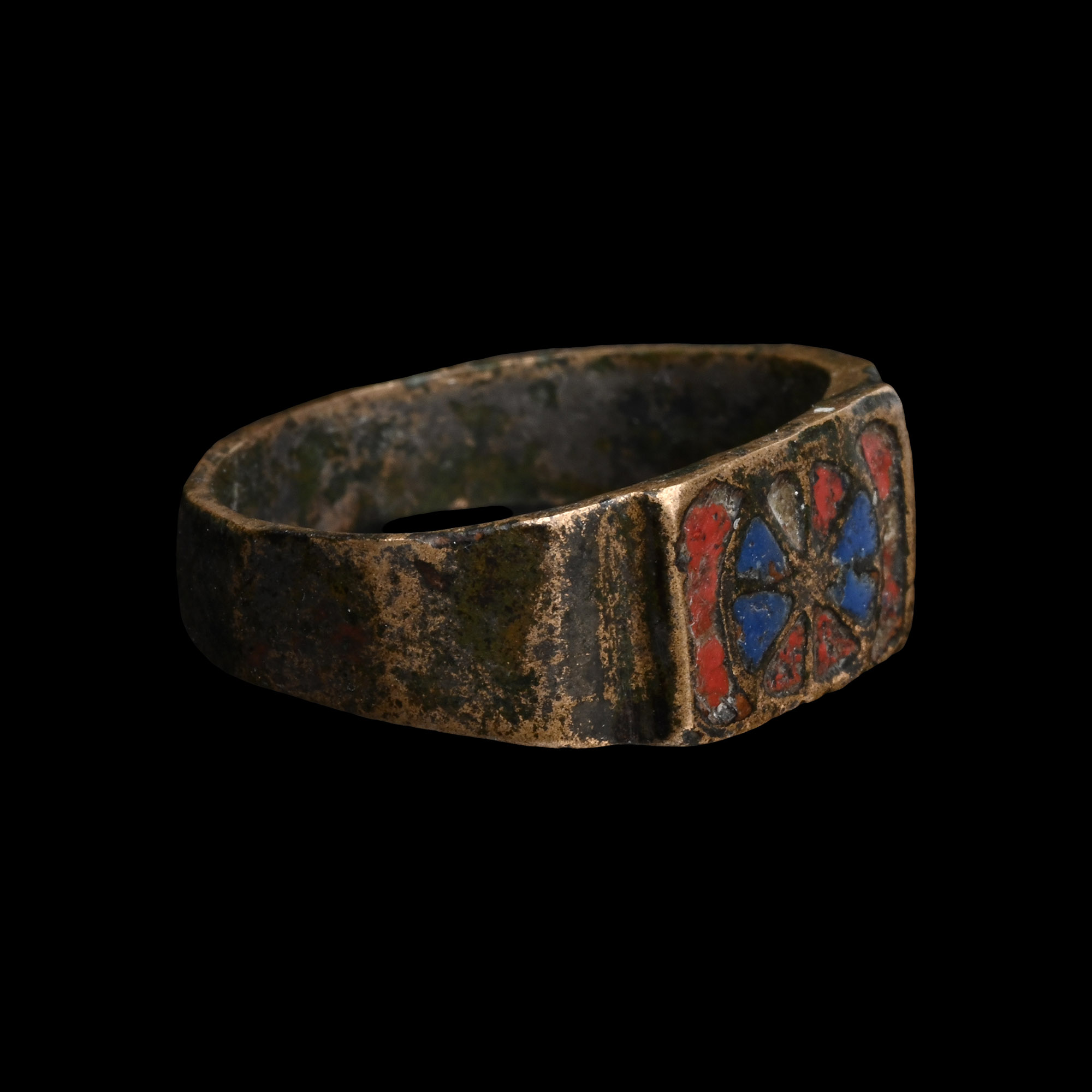 Post Medieval Enamelled Bronze Ring