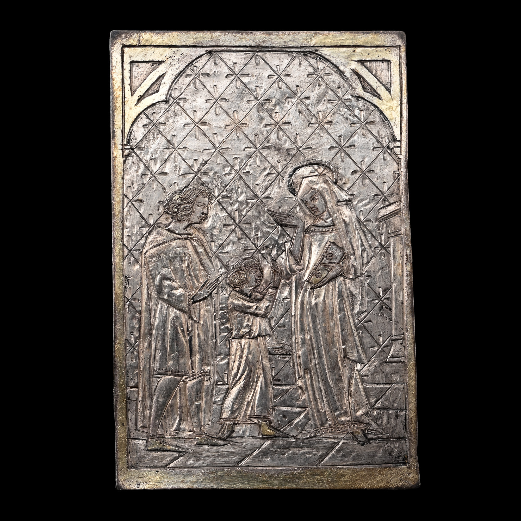 Medieval Silver Plaque Depicting Presentation Scene