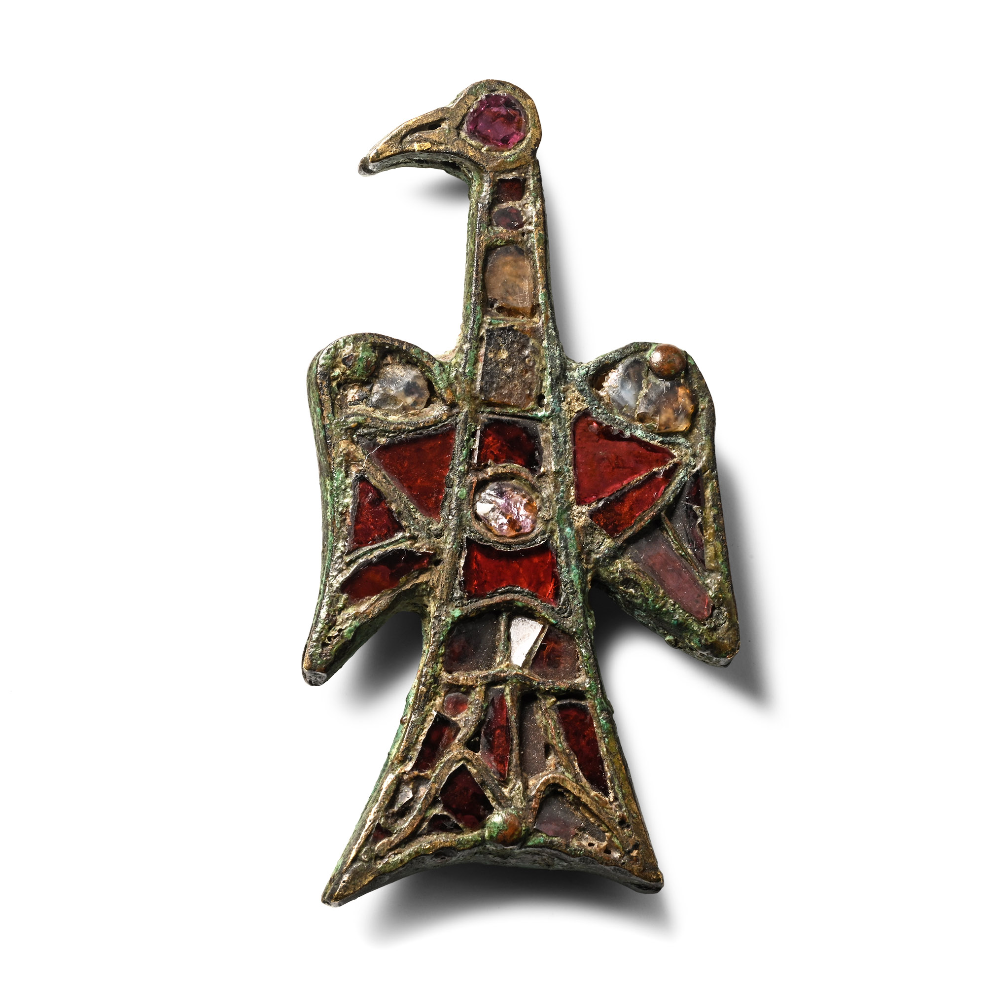 Visigothic Bronze Eagle Pendant with Garnets