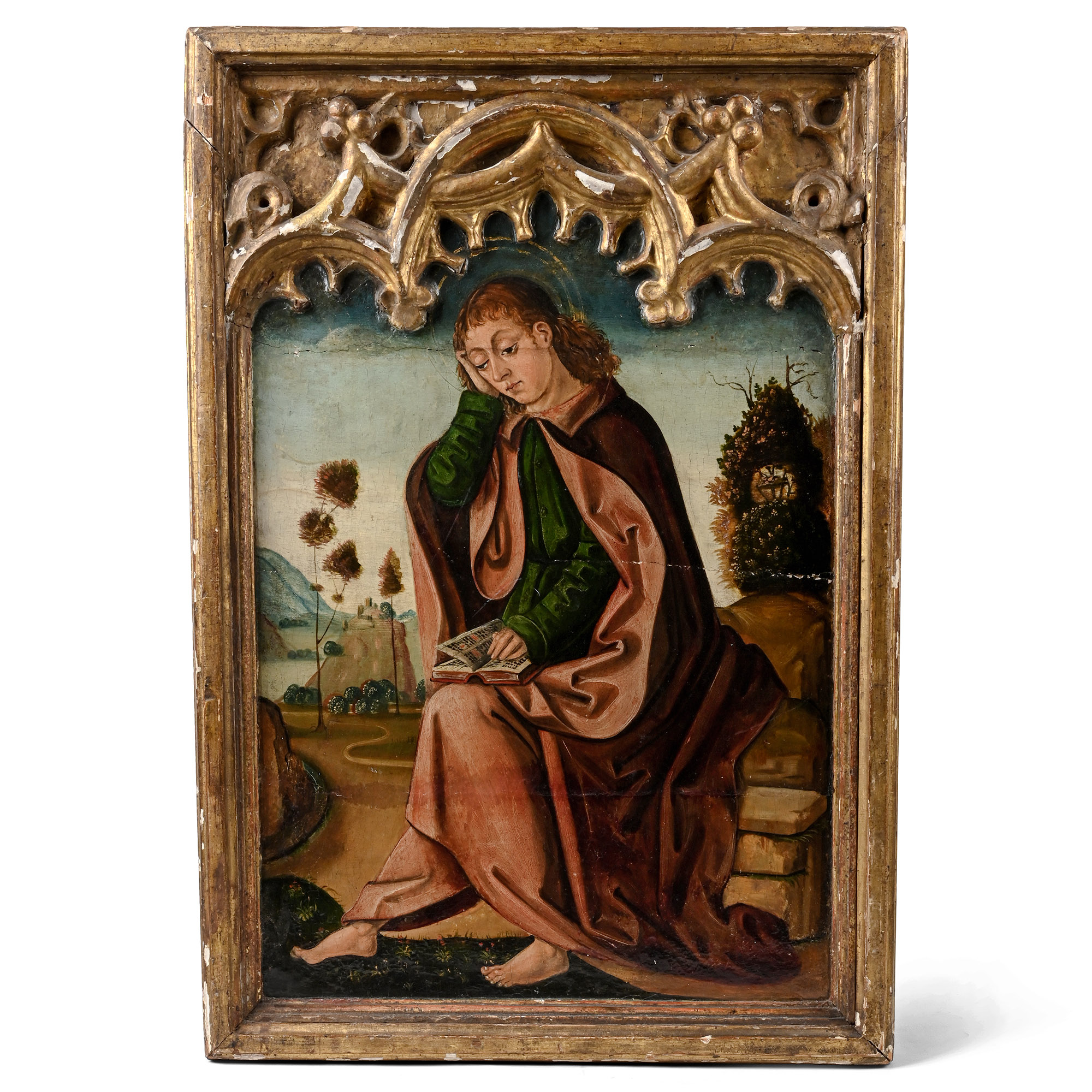 Medieval Painting of Saint John on Patmos
