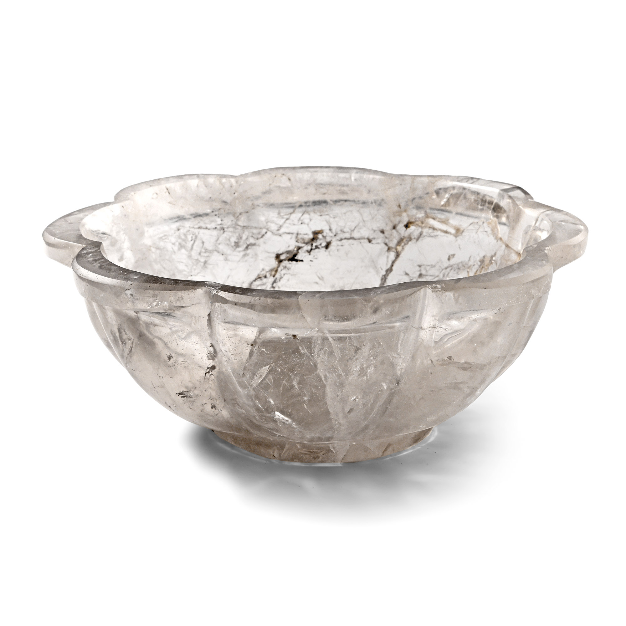 Indian Carved Rock Crystal Bowl
