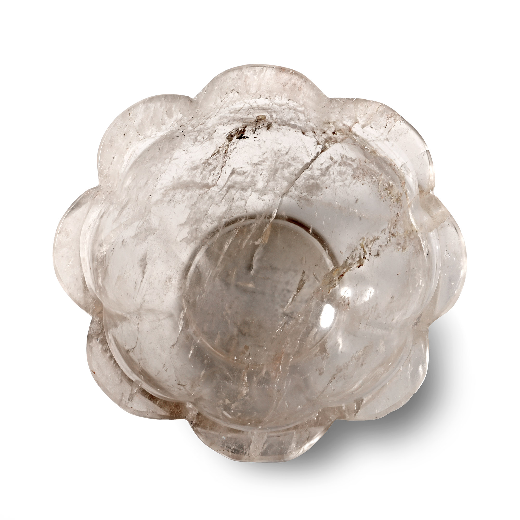 Indian Carved Rock Crystal Bowl