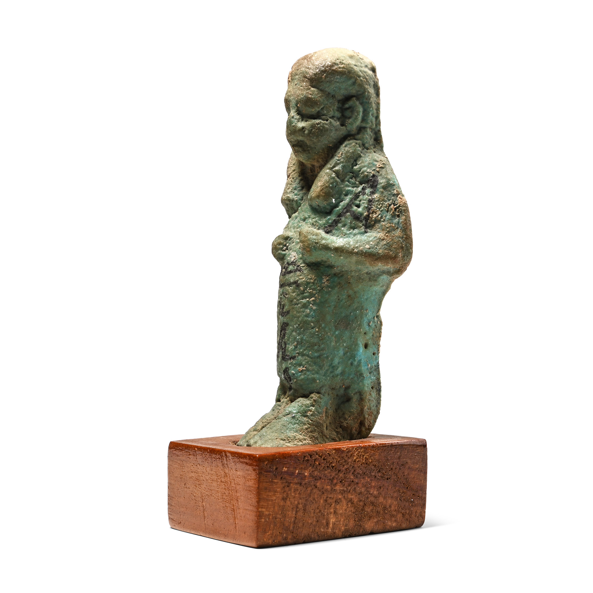 Egyptian Green Glazed Faience Shabti of the Osiris Hori