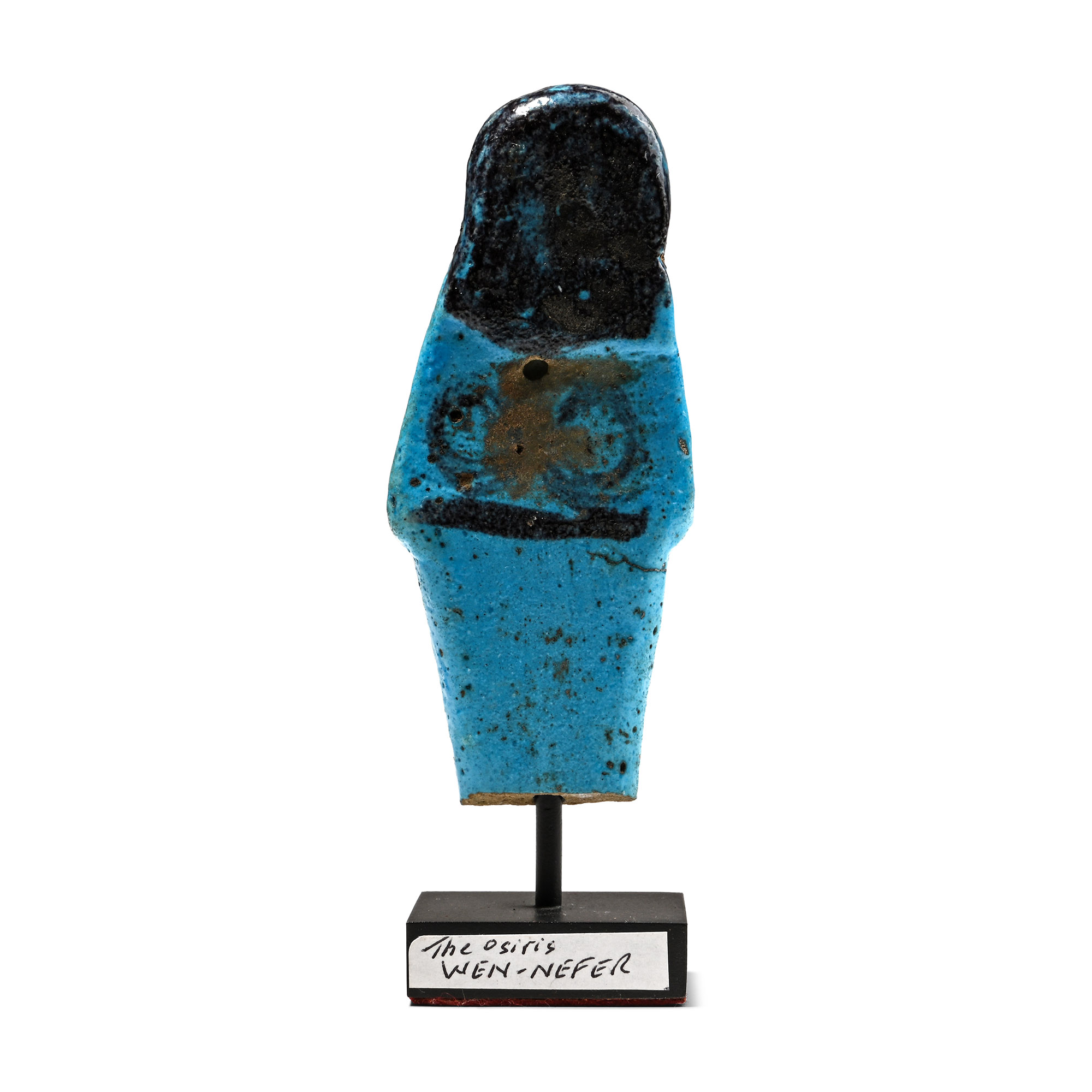 Egyptian Bright Blue Glazed Faience Shabti of Wennefer