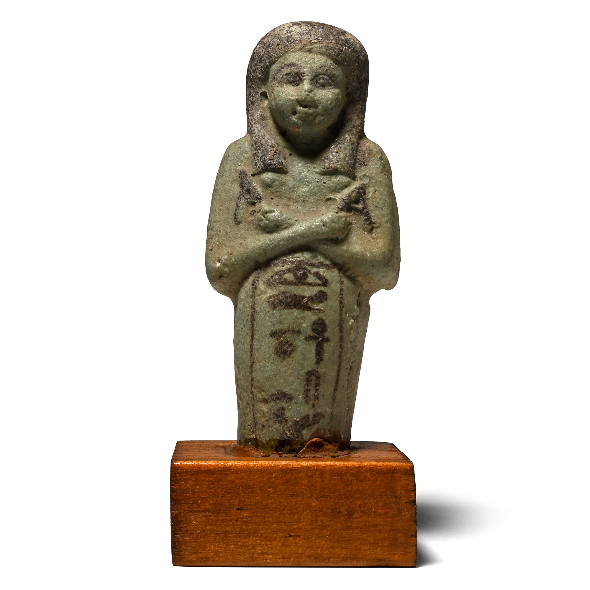 Egyptian Green Glazed Faience Shabti of the Osiris Ankhes-en-Mut