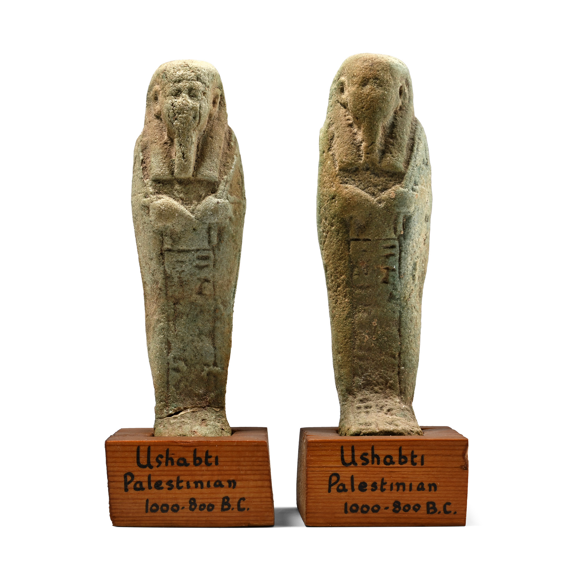 Egyptian Blue Faience Palestinian Shabti Pair