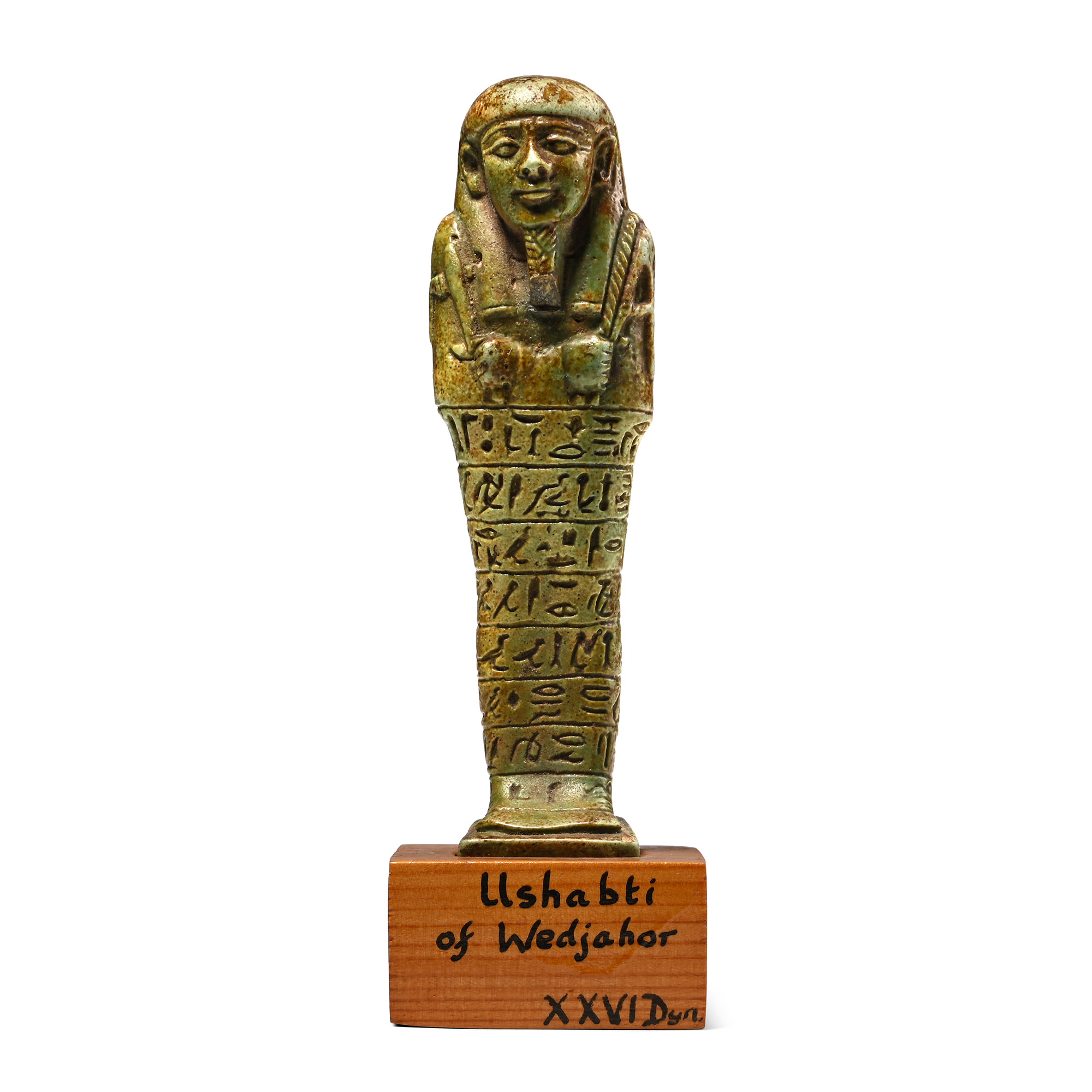 Egyptian Green Glazed Faience Shabti of Wedjahor