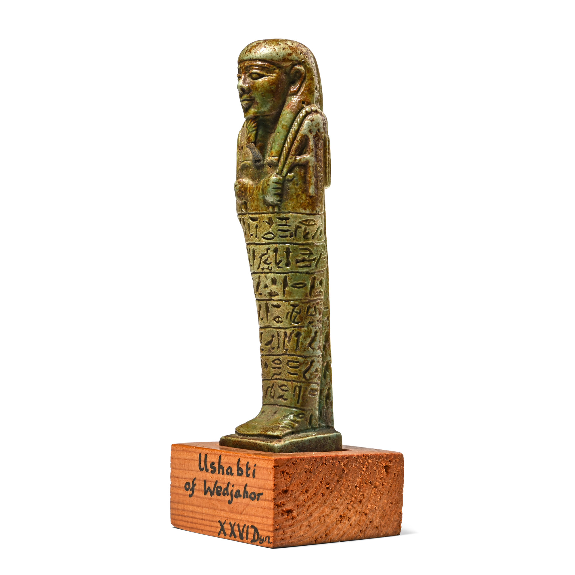 Egyptian Green Glazed Faience Shabti of Wedjahor